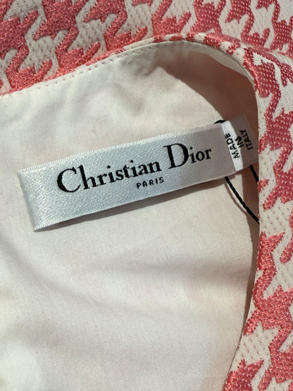 Christian Dior Maria Grazia Chiuri 2022 white pink houndstooth dress