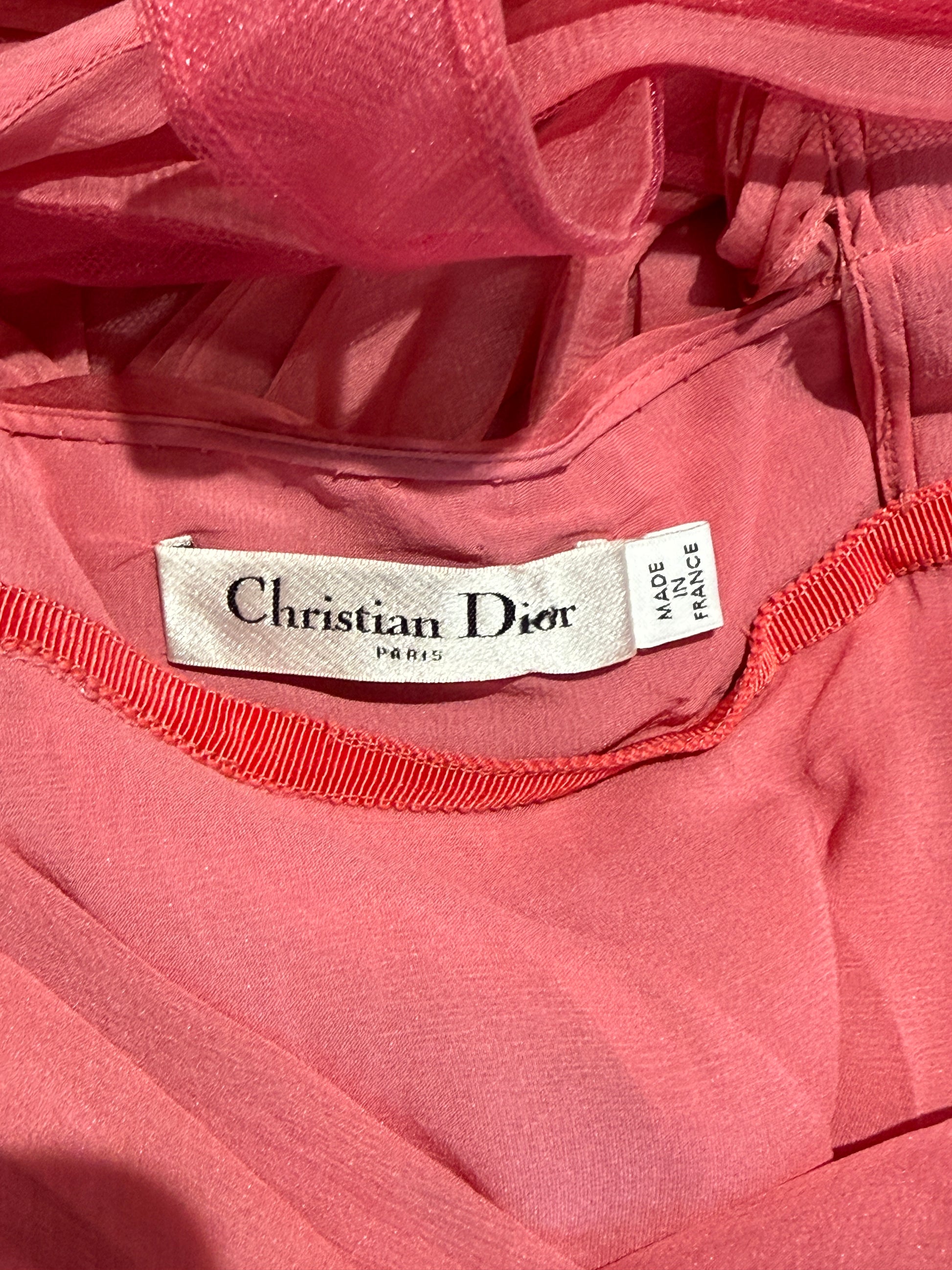 Christian Dior Maria Grazia Chiuri 2023 Pink chiffon pleated dress