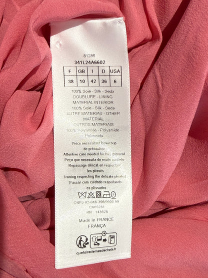 Christian Dior Maria Grazia Chiuri 2023 Pink chiffon pleated dress