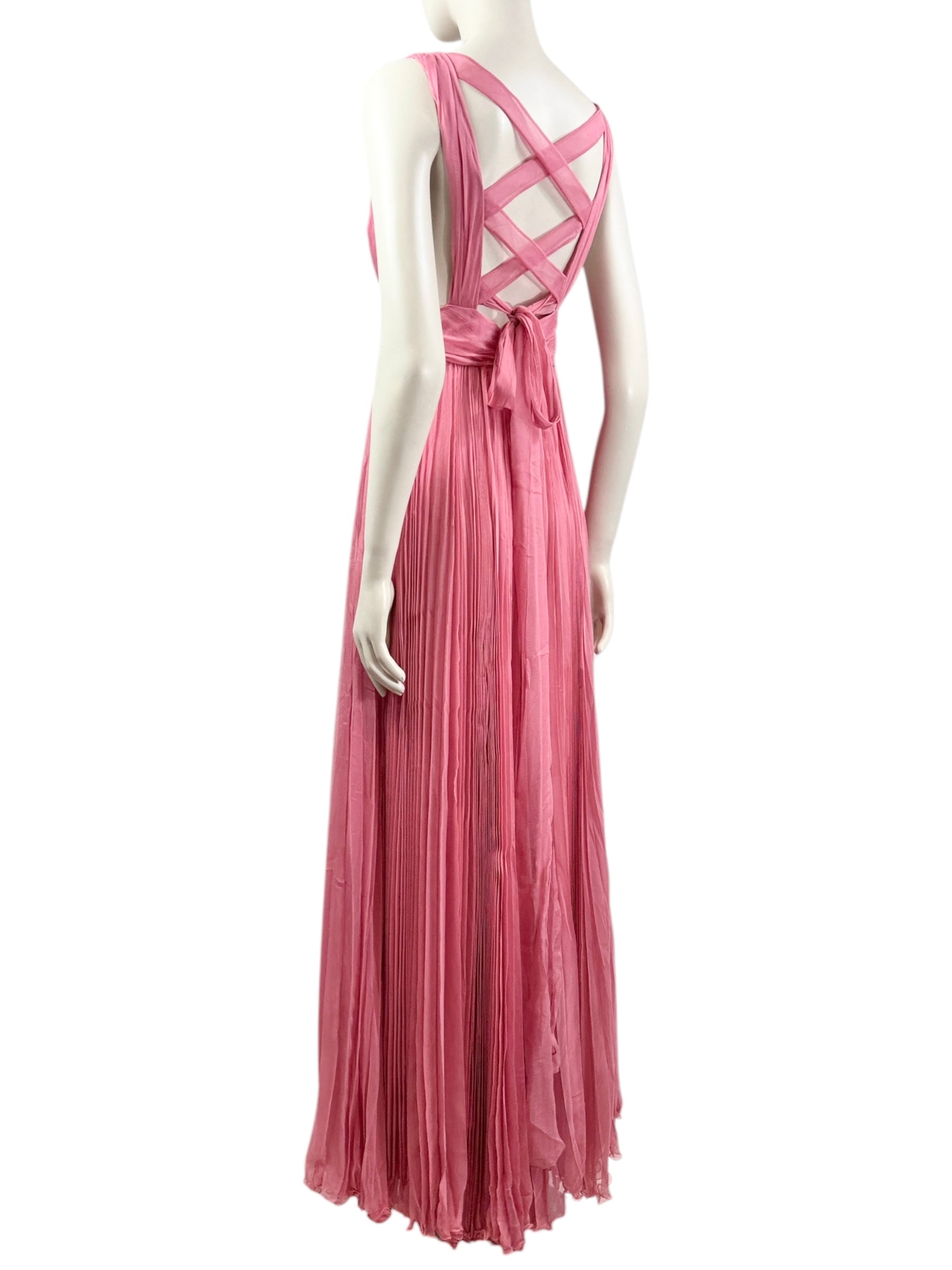 Christian Dior Maria Grazia Chiuri 2023 Pink chiffon pleated dress