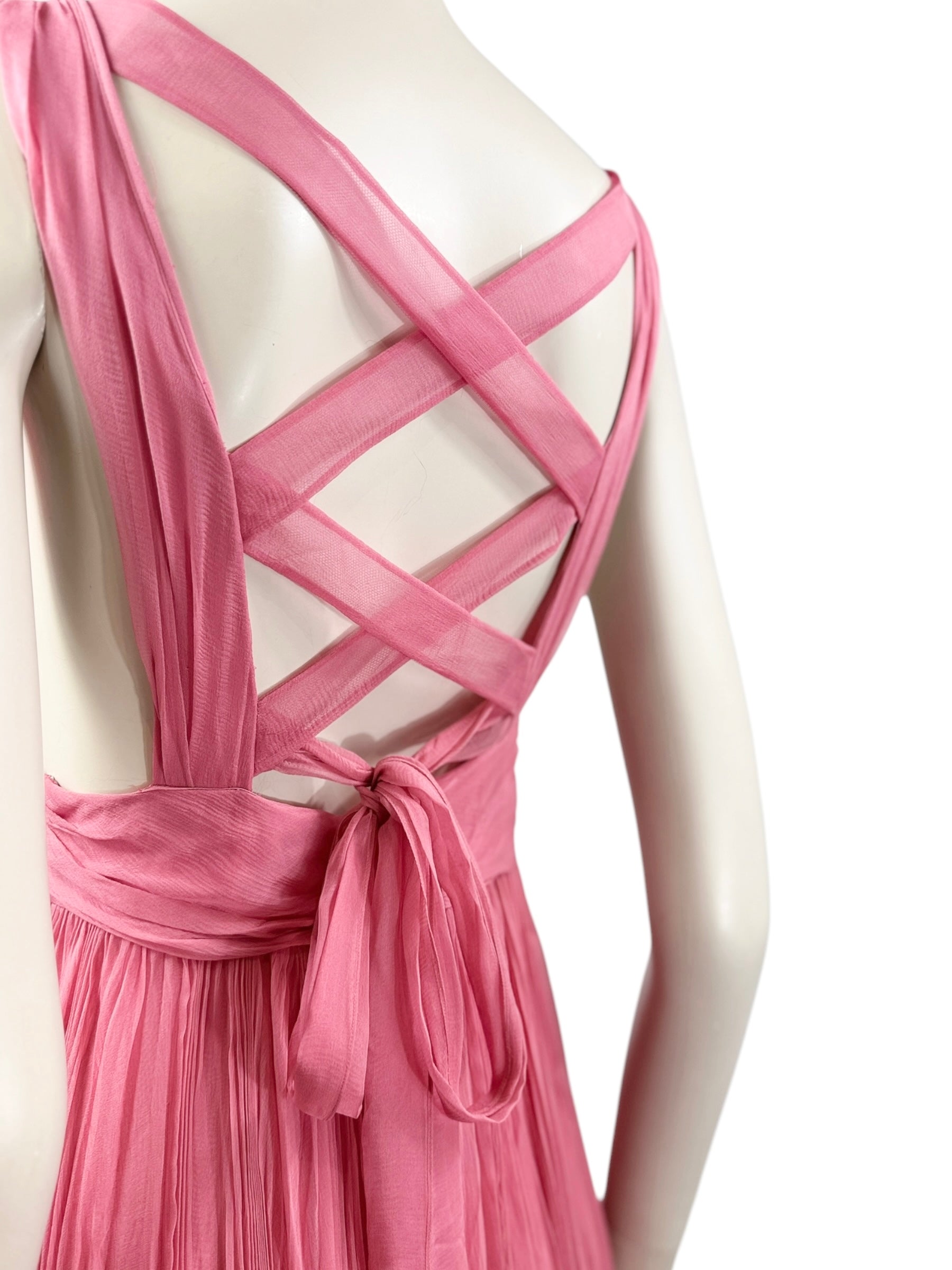 Christian Dior Maria Grazia Chiuri 2023 Pink chiffon pleated dress