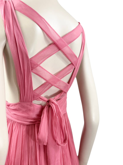 Christian Dior Maria Grazia Chiuri 2023 Pink chiffon pleated dress