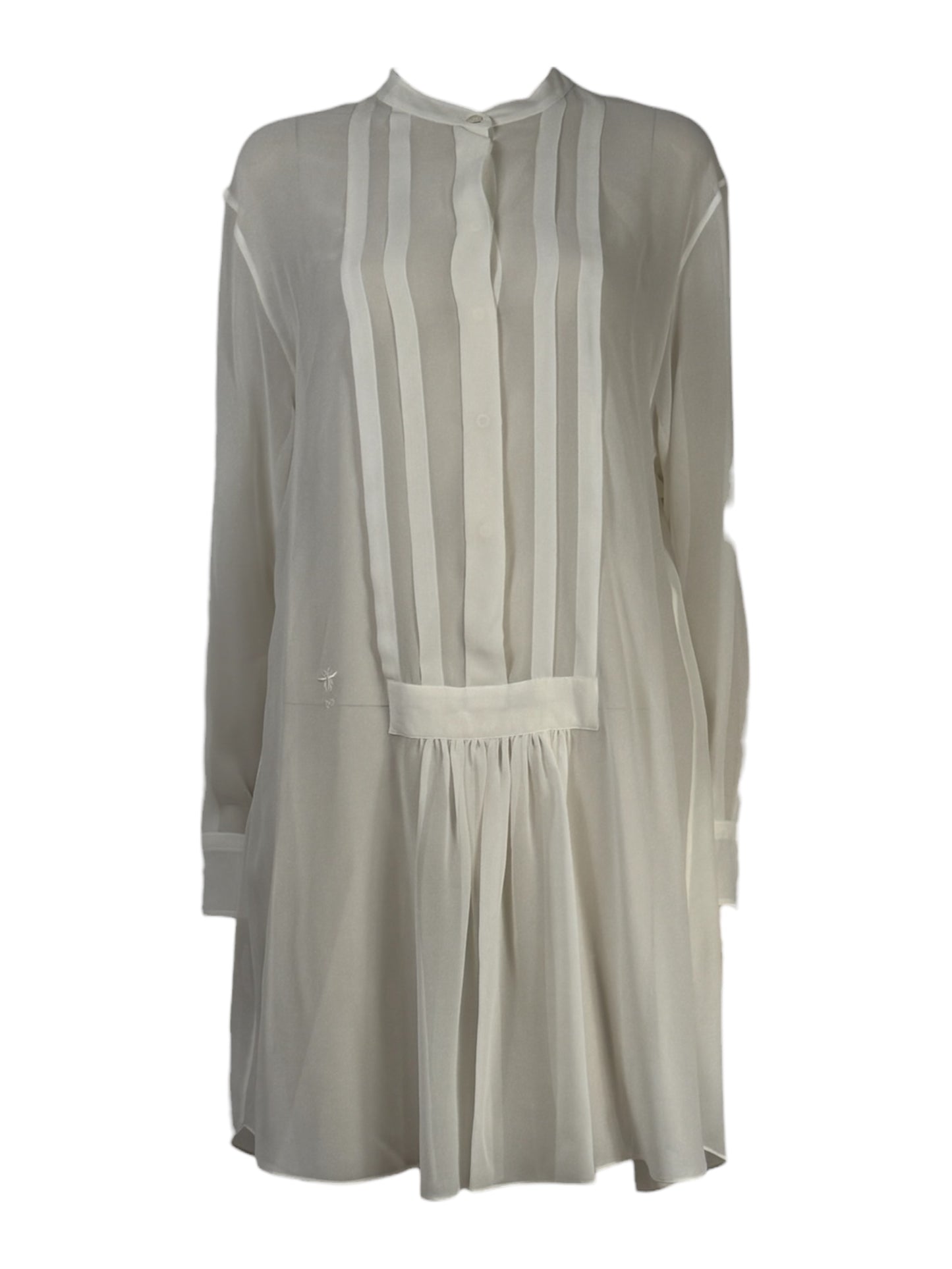 Christian Dior Maria Grazia Chiuri Collection ready to wear Spring Summer 2017 white silk crepe dress