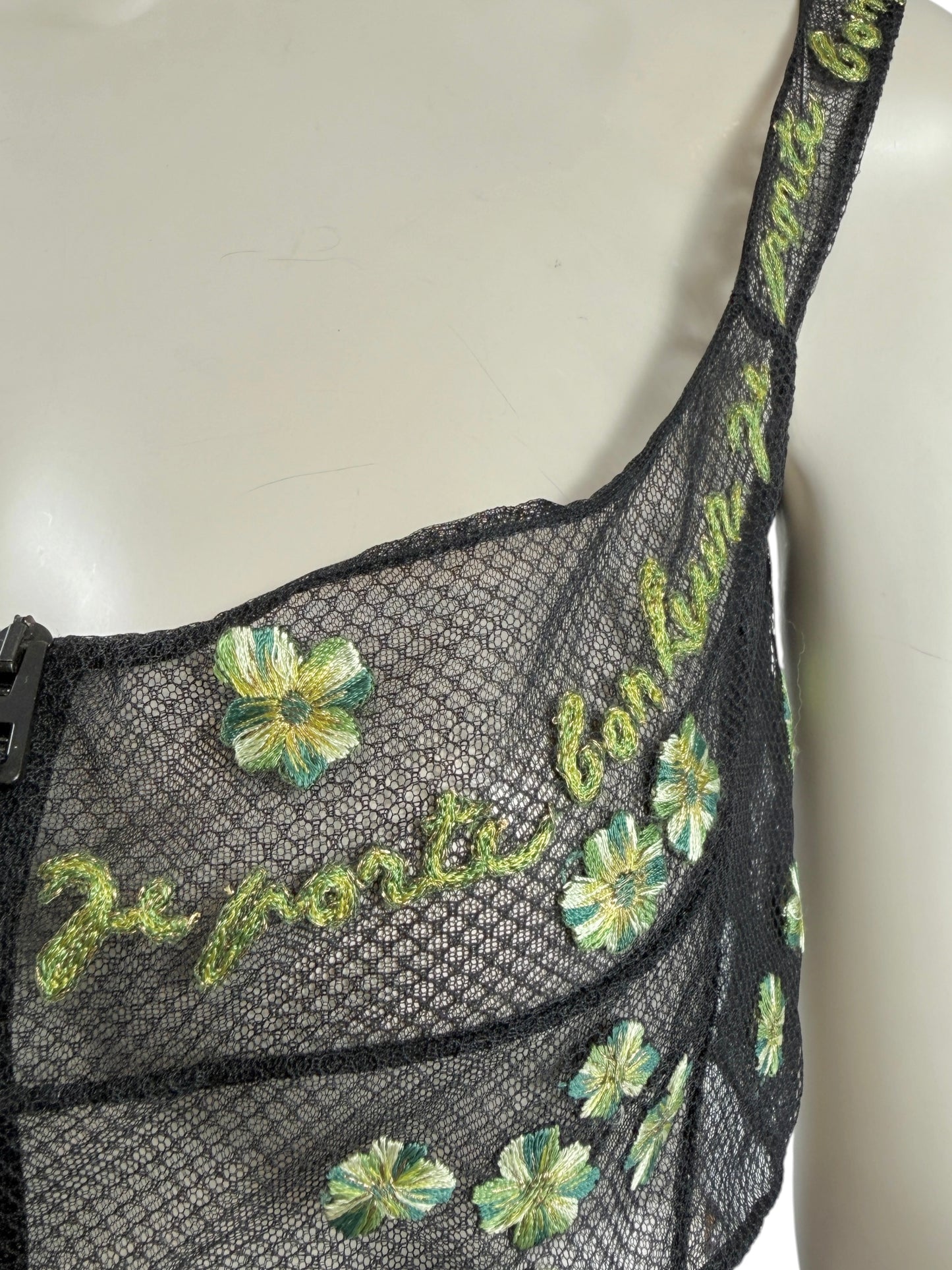 Christian Dior Maria Grazia Chiuri Ensemble tulle bra mini velvet short