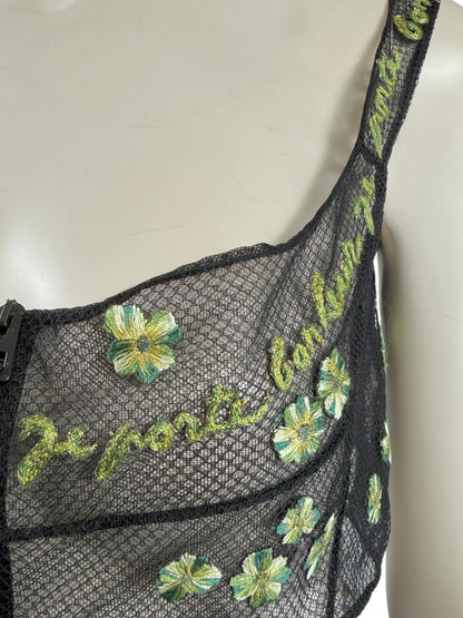 Christian Dior Maria Grazia Chiuri Ensemble tulle bra mini velvet short