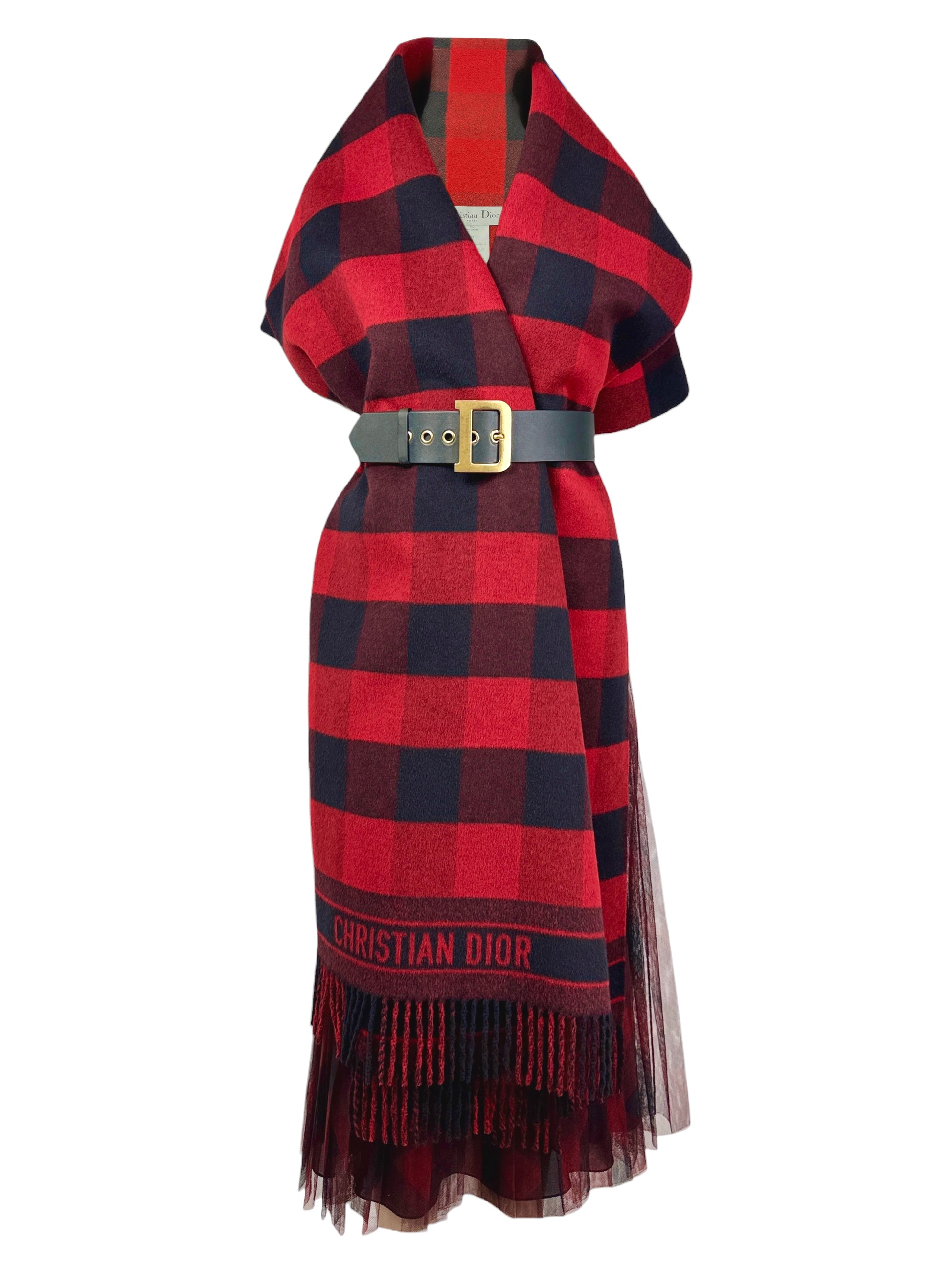 Christian Dior Maria Grazia Chiuri Fall 2019 Red black plaid ensemble