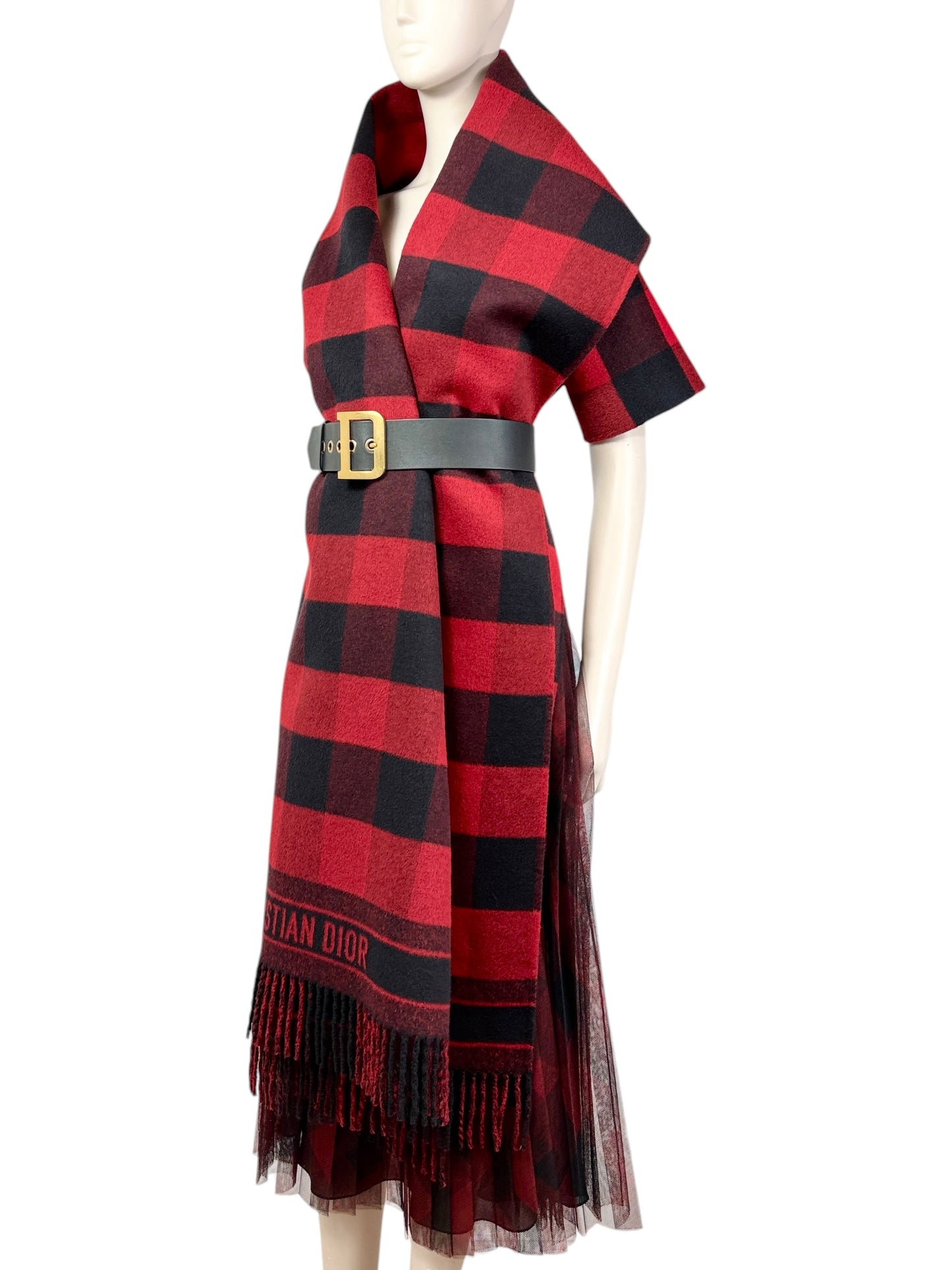 Christian Dior Maria Grazia Chiuri Fall 2019 Red black plaid ensemble