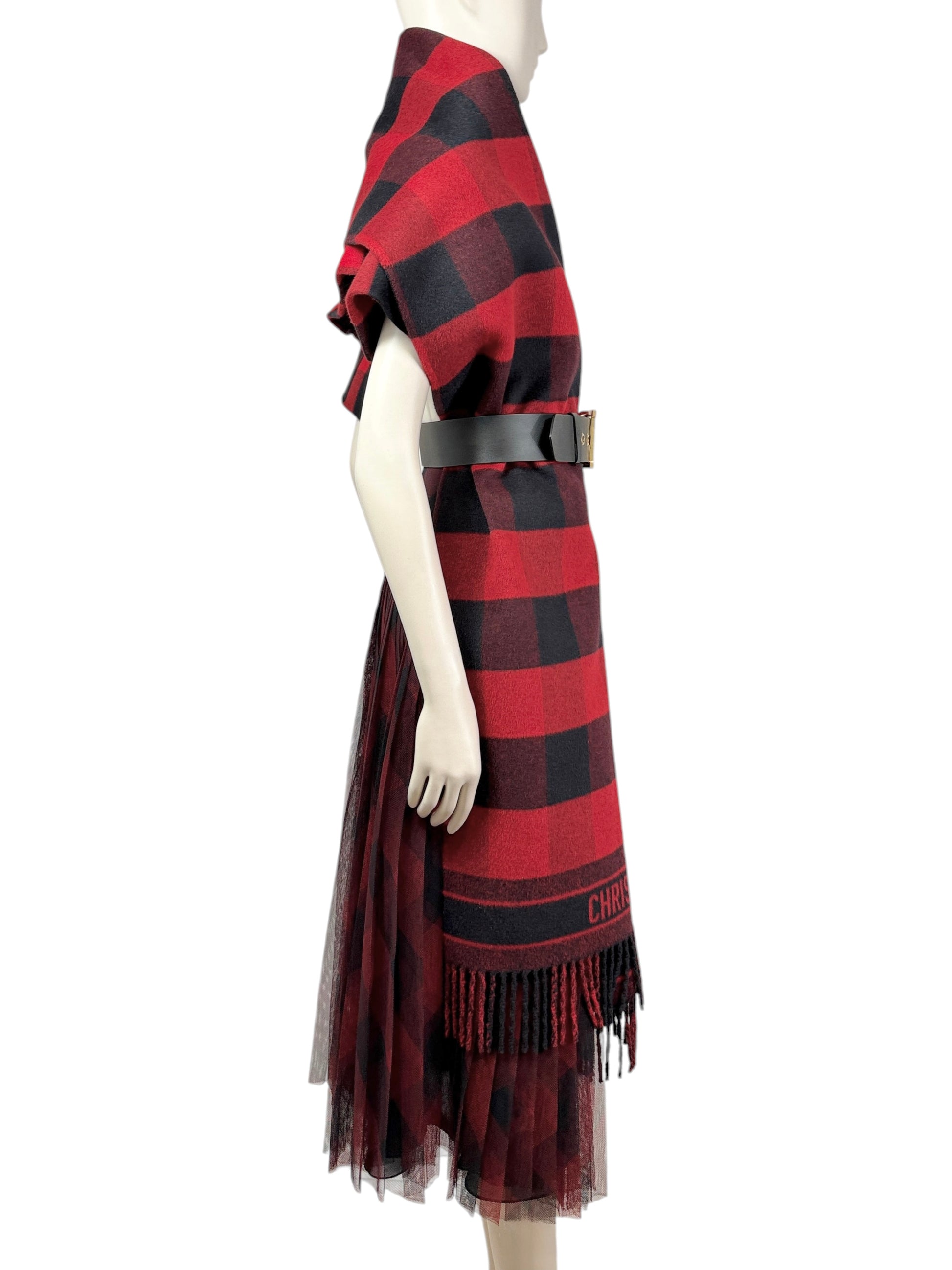 Christian Dior Maria Grazia Chiuri Fall 2019 Red black plaid ensemble