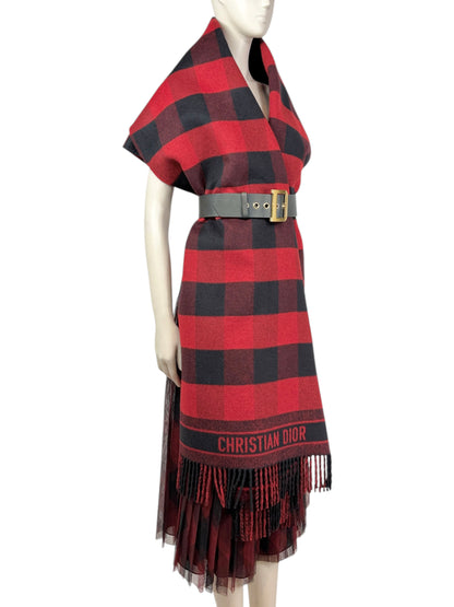 Christian Dior Maria Grazia Chiuri Fall 2019 Red black plaid ensemble