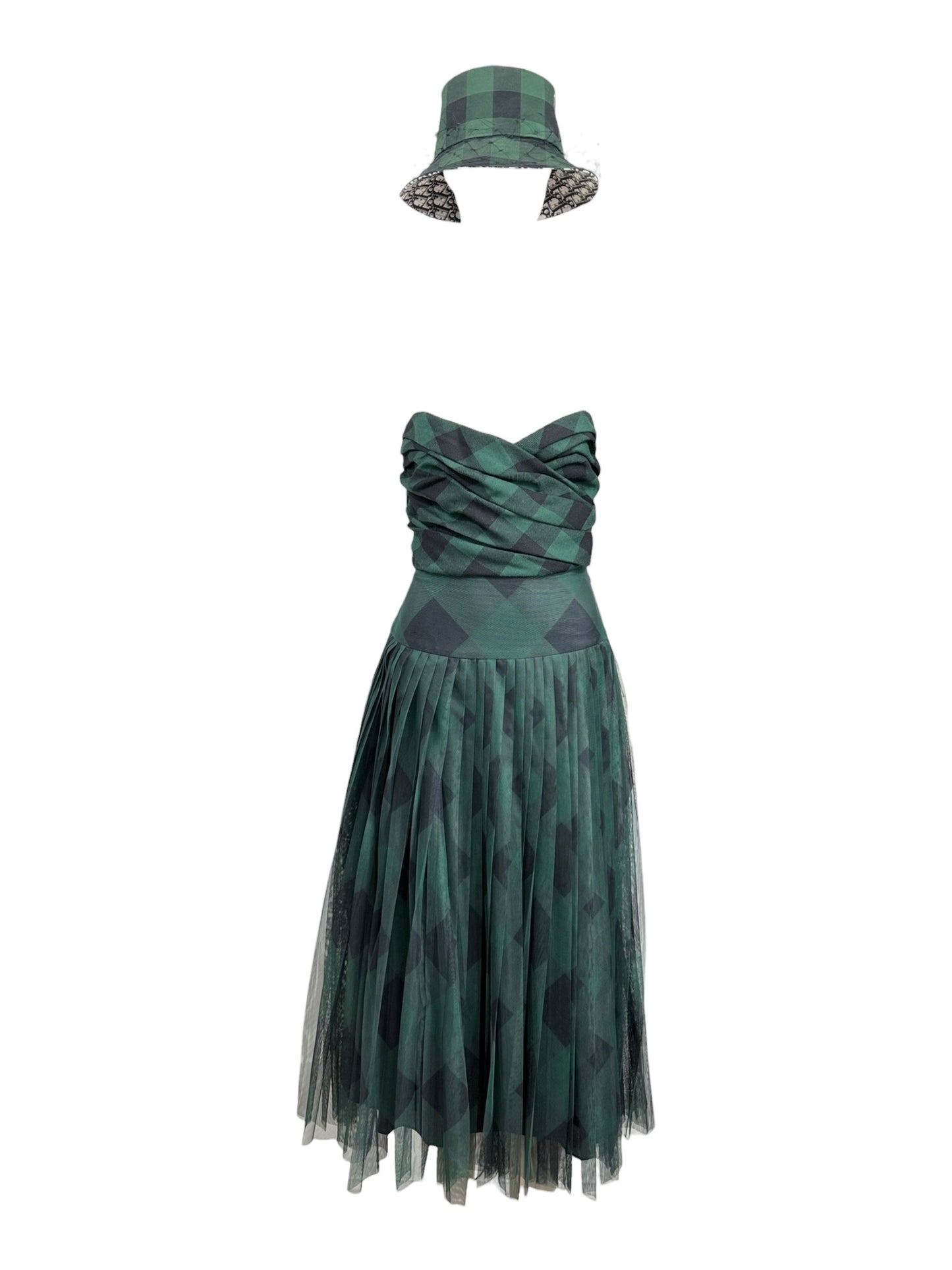 Christian Dior Maria Grazia Chiuri Fall 2019 check set green black