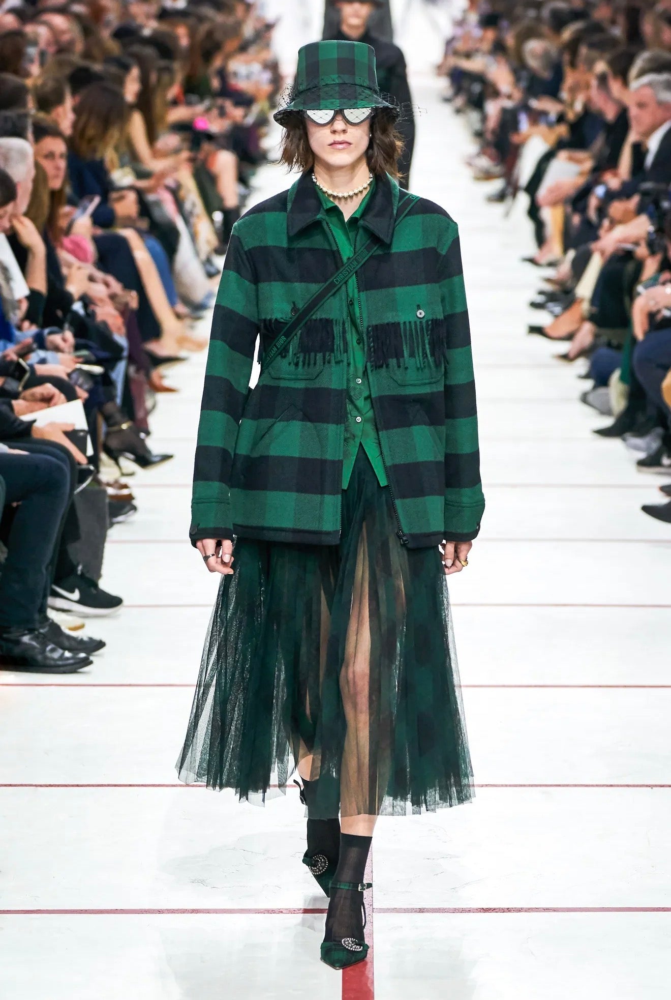 Christian Dior Maria Grazia Chiuri Fall 2019 check set green black