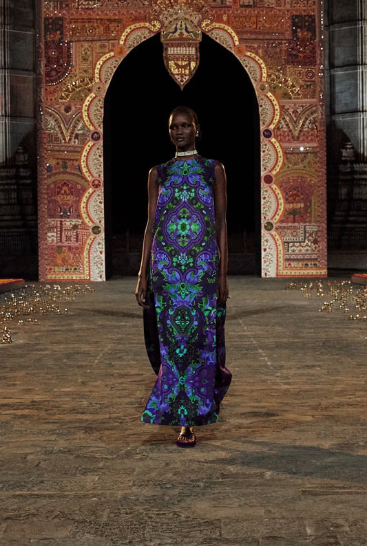 Christian Dior Maria Grazia Chiuri Prefall 2023 Look 76 Long printed dress