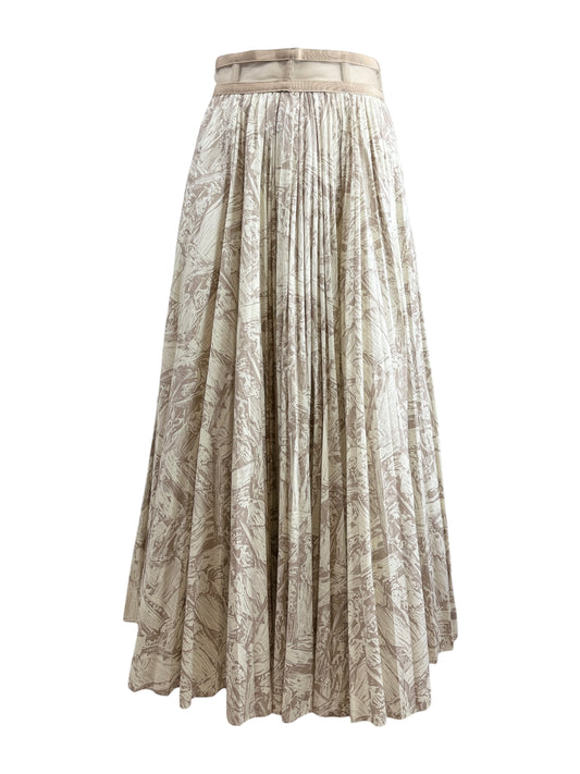Christian Dior Maria Grazia Chiuri Resort 2022 pleated nude cotton skirt