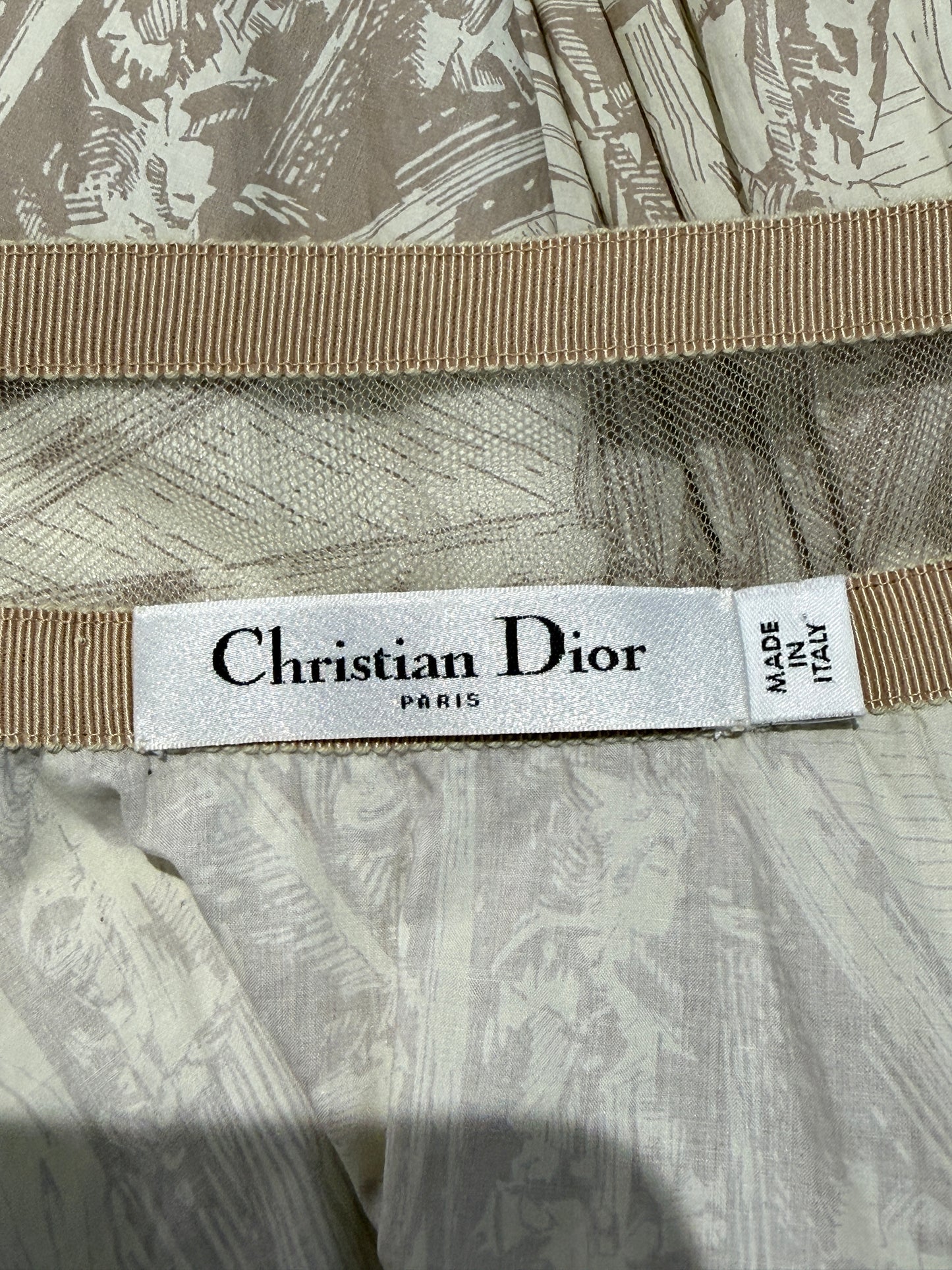 Christian Dior Maria Grazia Chiuri Resort 2022 pleated nude cotton skirt