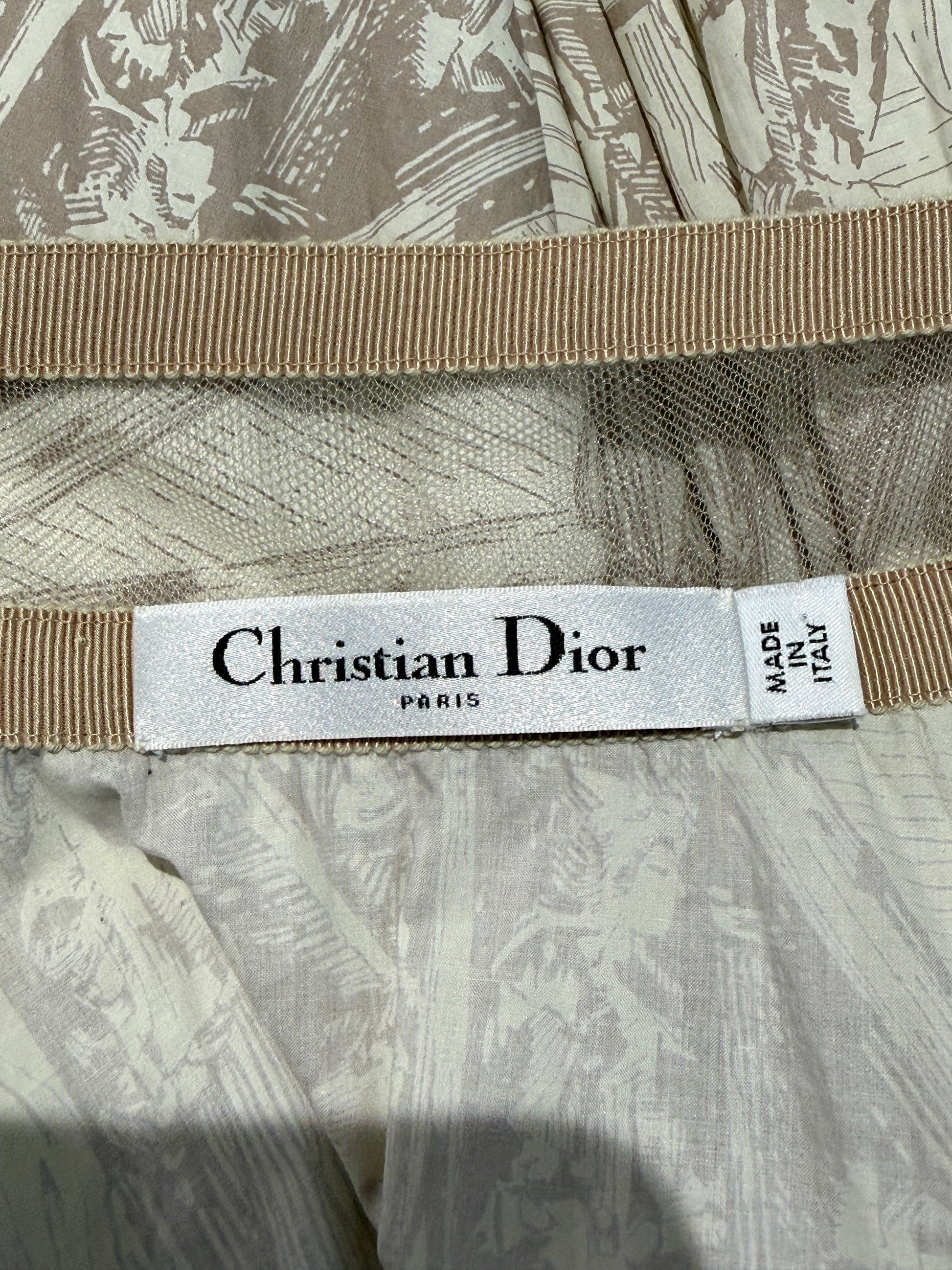 Christian Dior Maria Grazia Chiuri Resort 2022 pleated nude cotton skirt