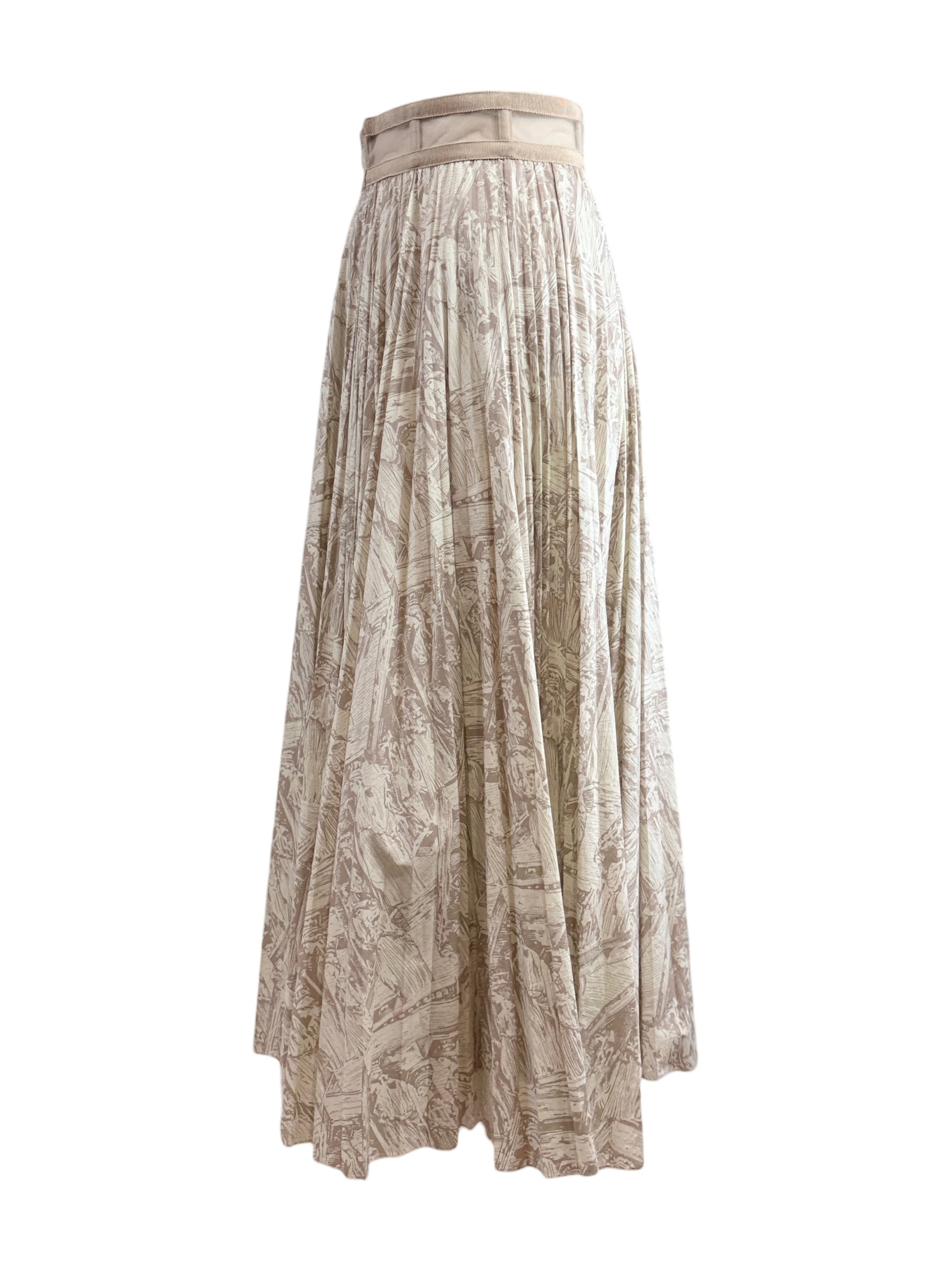 Christian Dior Maria Grazia Chiuri Resort 2022 pleated nude cotton skirt