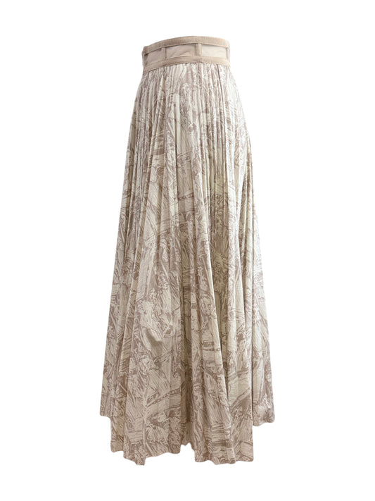 Christian Dior Maria Grazia Chiuri Resort 2022 pleated nude cotton skirt
