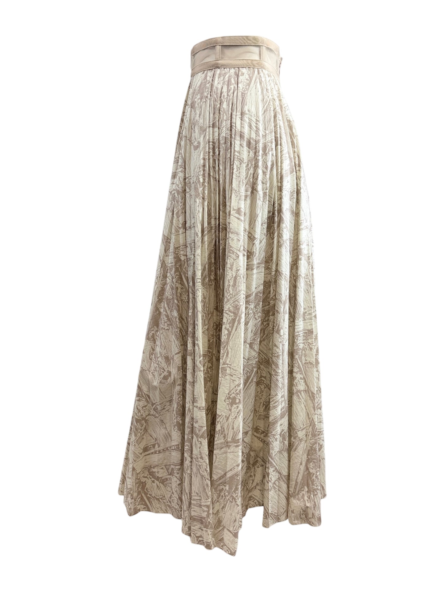 Christian Dior Maria Grazia Chiuri Resort 2022 pleated nude cotton skirt
