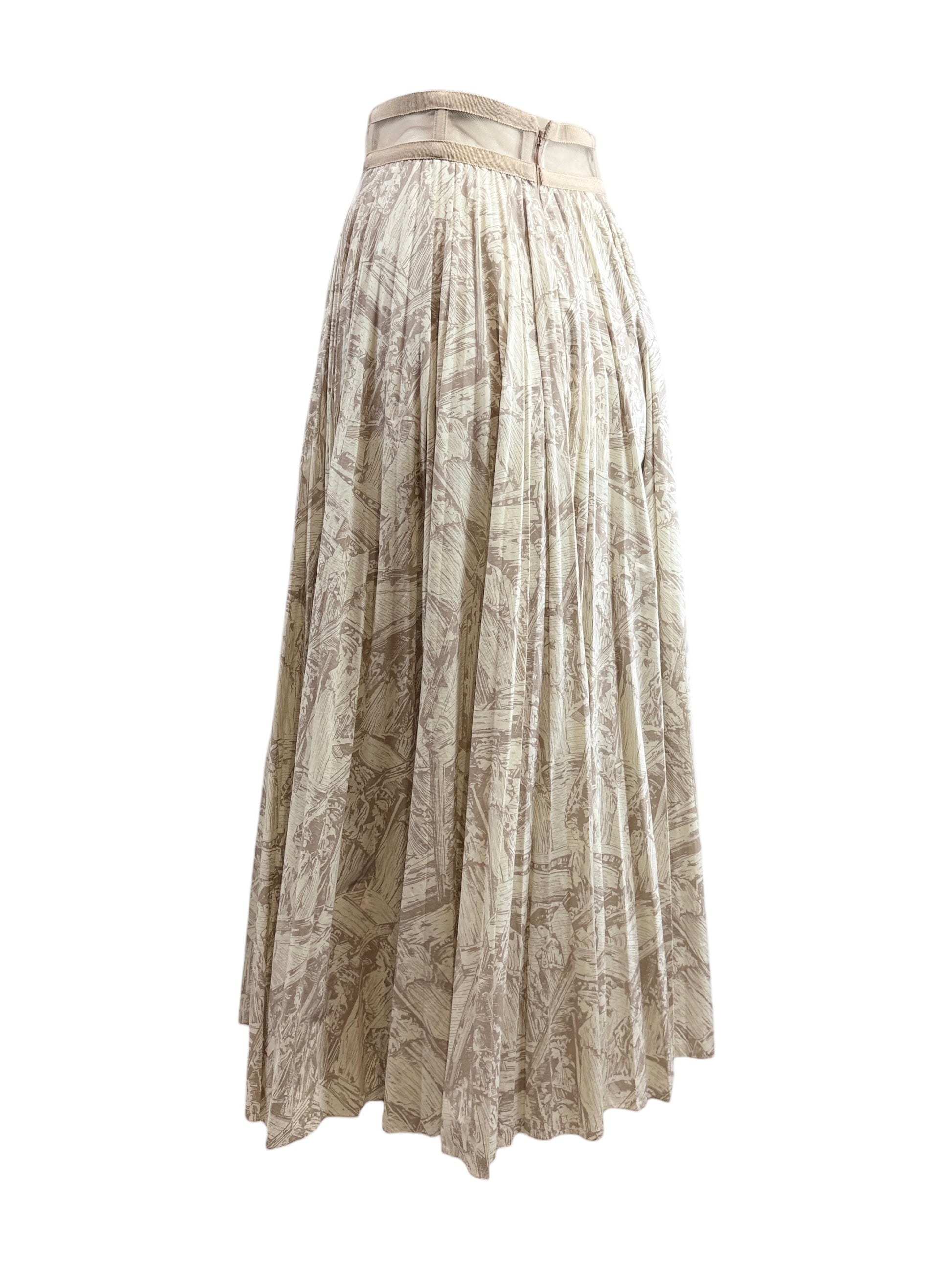 Christian Dior Maria Grazia Chiuri Resort 2022 pleated nude cotton skirt