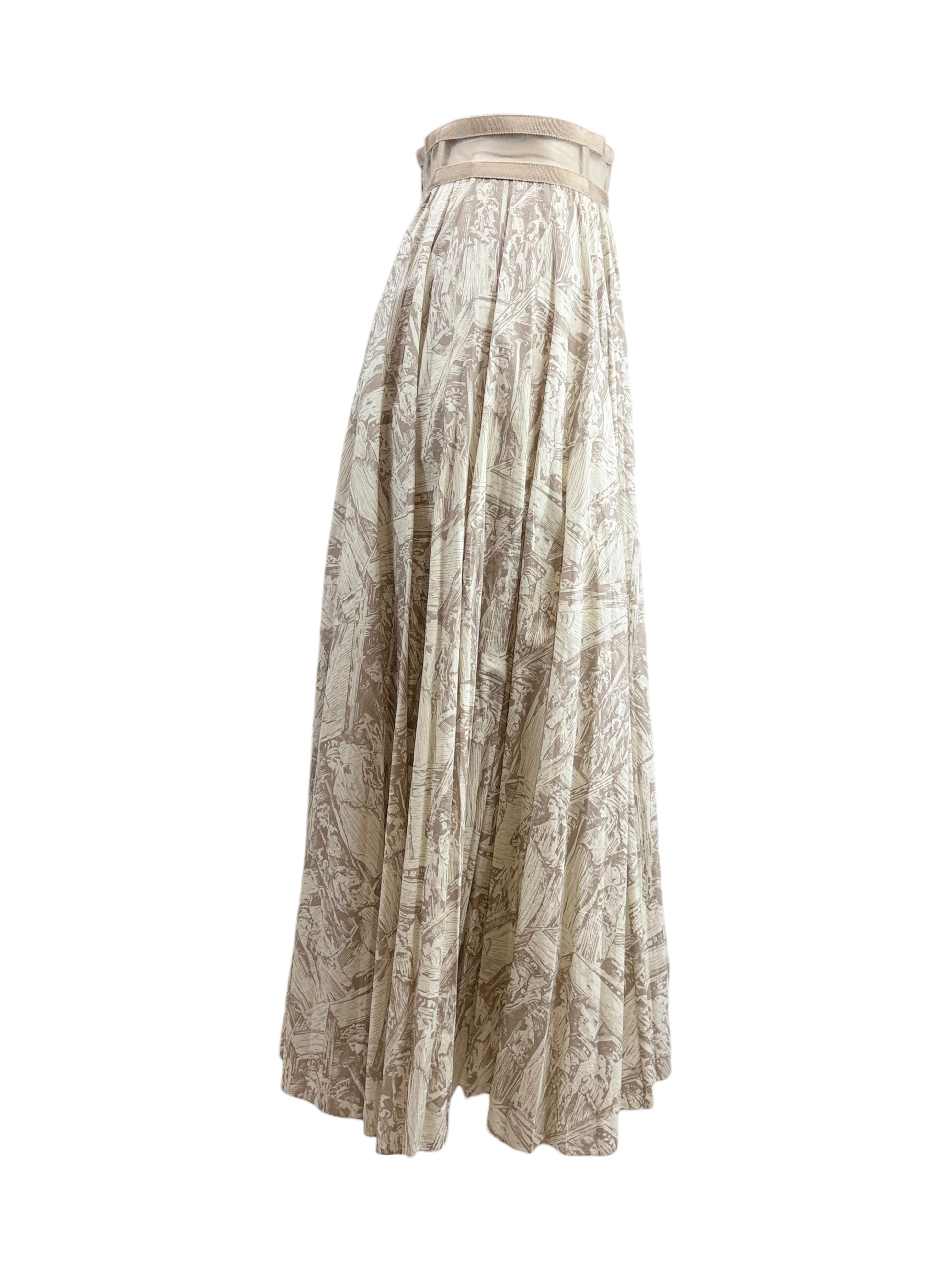 Christian Dior Maria Grazia Chiuri Resort 2022 pleated nude cotton skirt