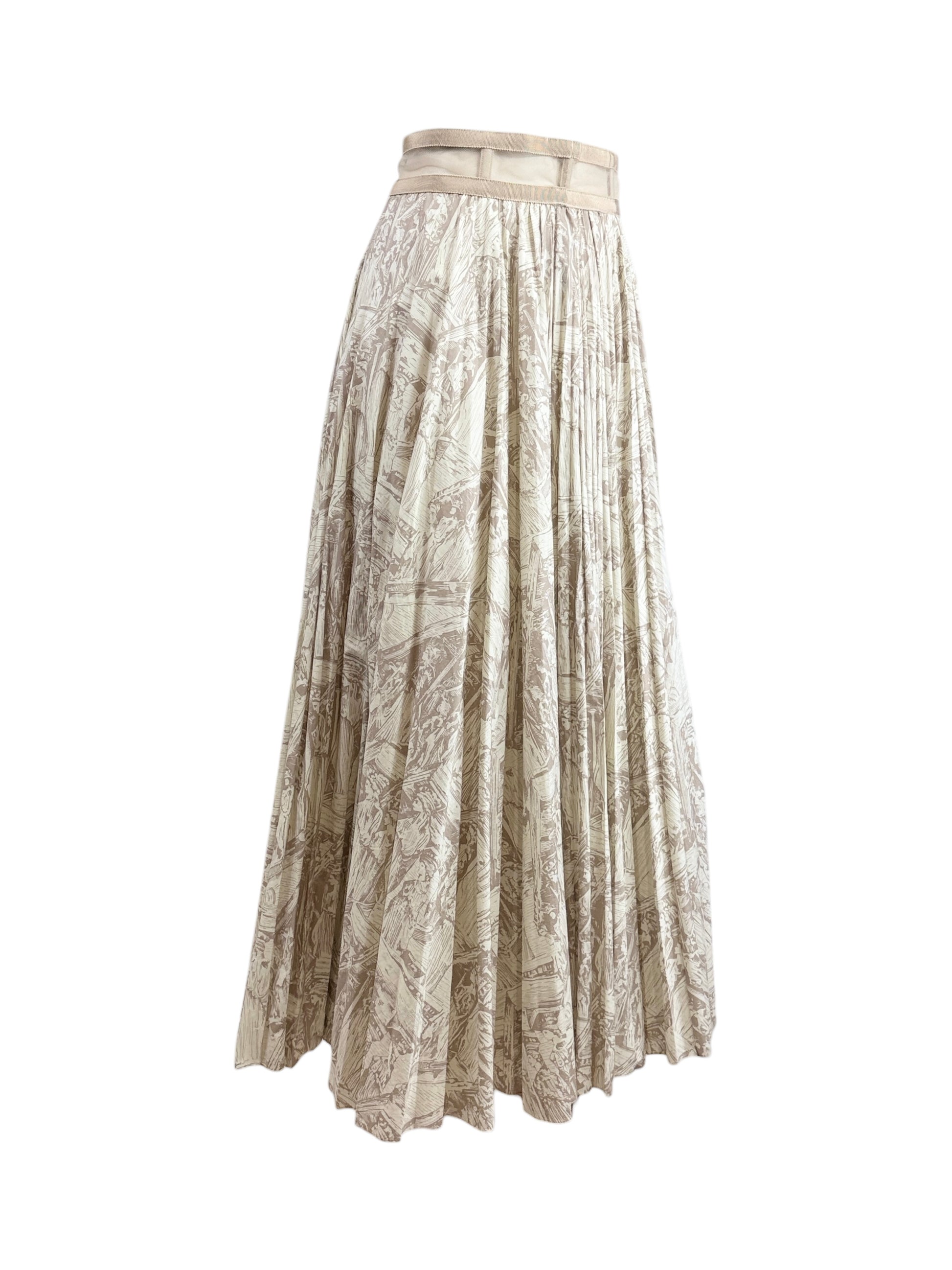 Christian Dior Maria Grazia Chiuri Resort 2022 pleated nude cotton skirt