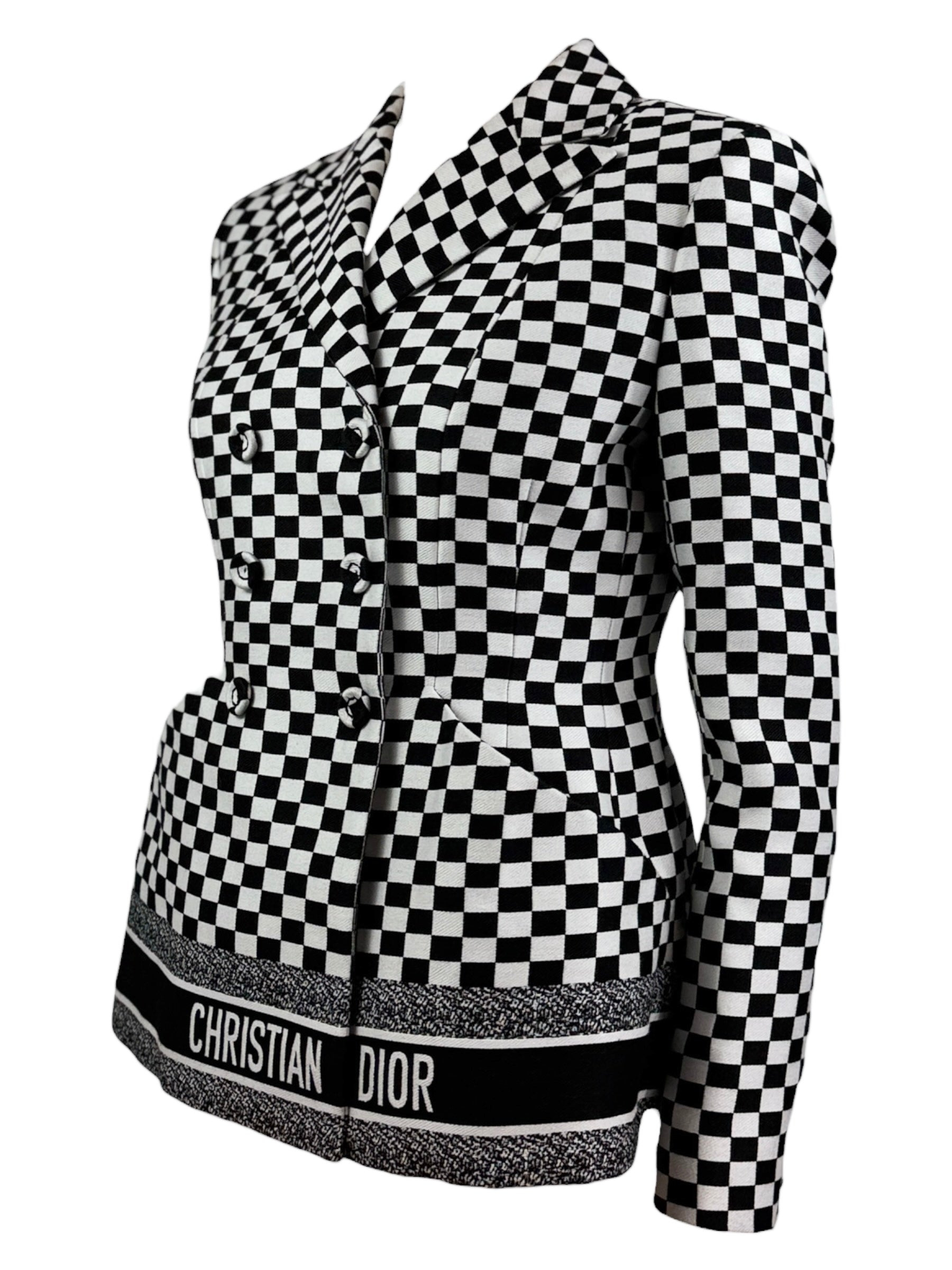 Christian Dior Maria Grazia Chiuri Spring 2018 Bar checked jacket