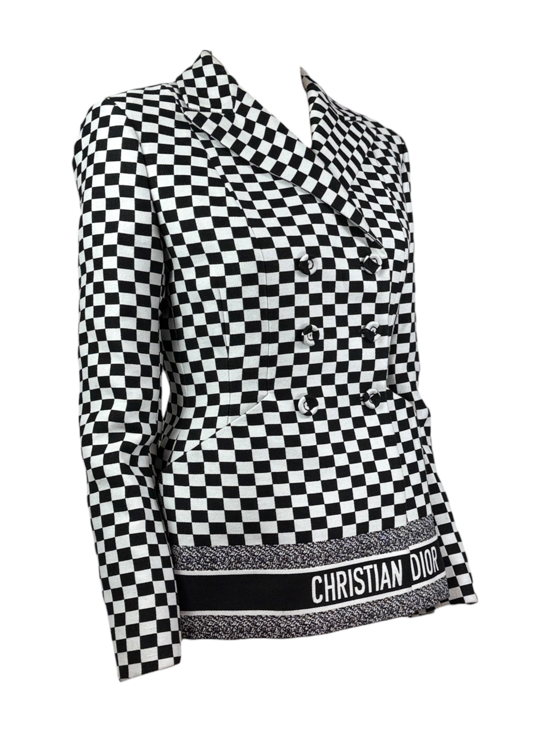 Christian Dior Maria Grazia Chiuri Spring 2018 Bar checked jacket