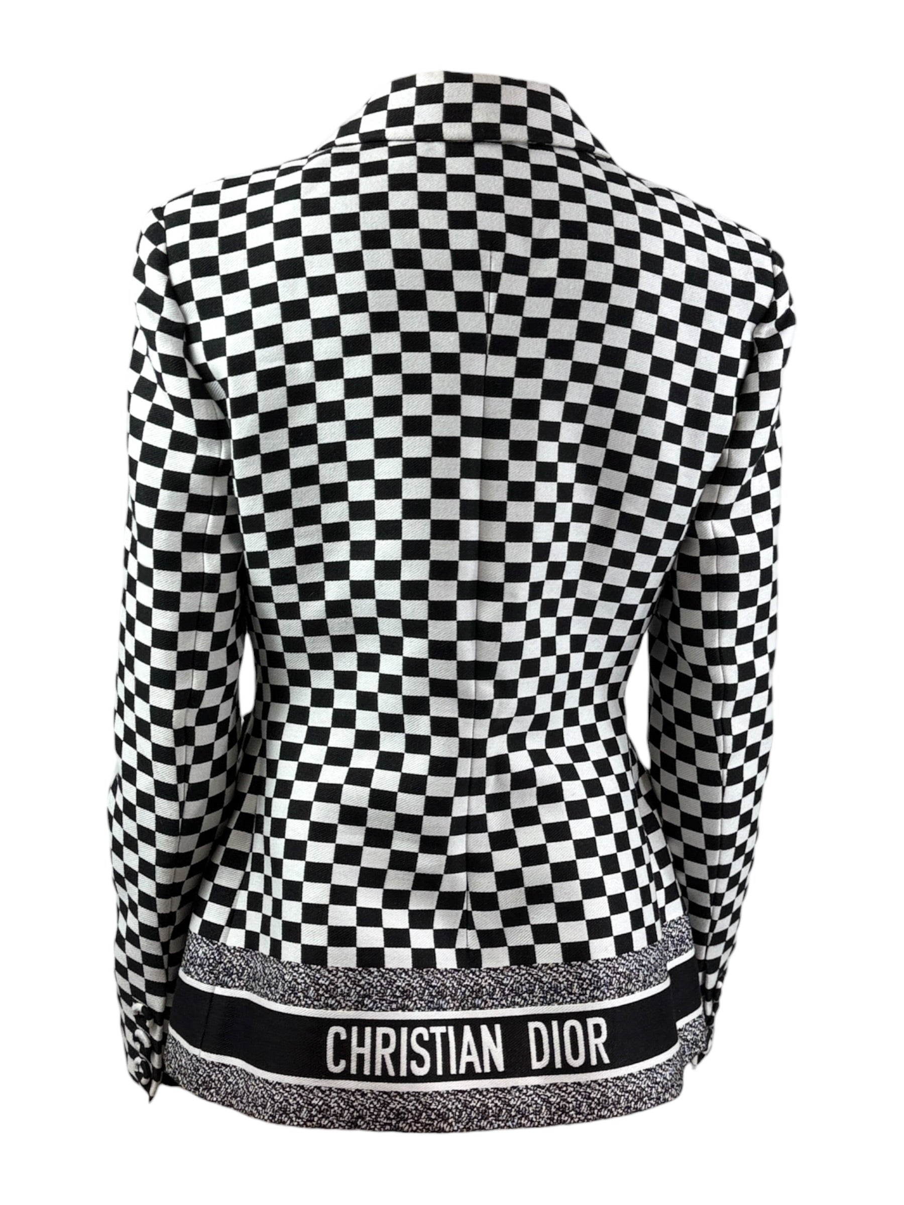 Christian Dior Maria Grazia Chiuri Spring 2018 Bar checked jacket