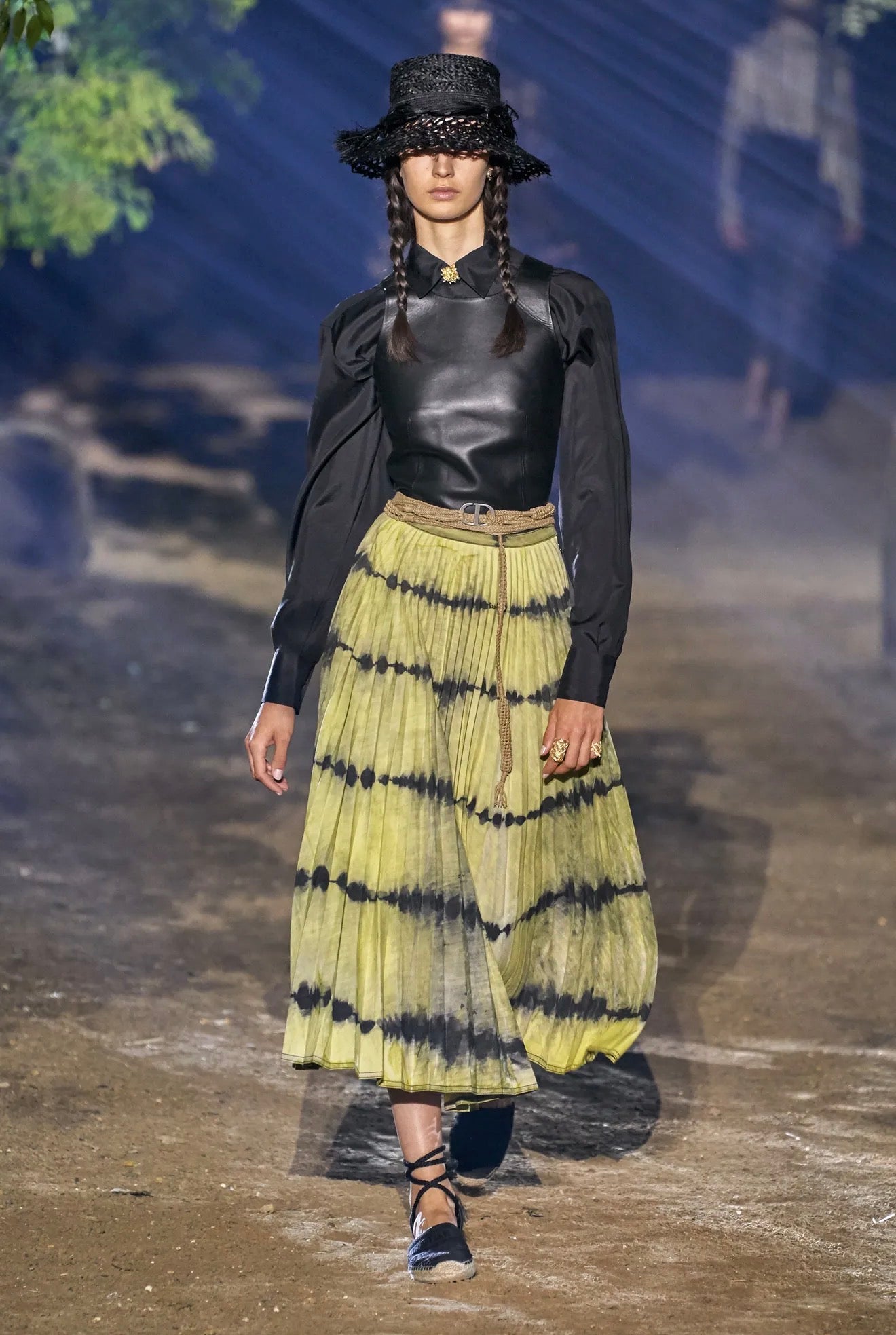 Christian Dior Maria Grazia Chiuri Spring 2020 Look 78 tye die skirt