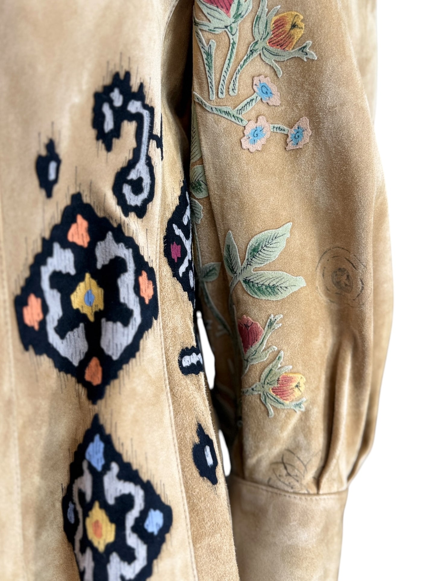 Christian Dior Maria Grazia Chiuri Spring 2021 suede floral leather set