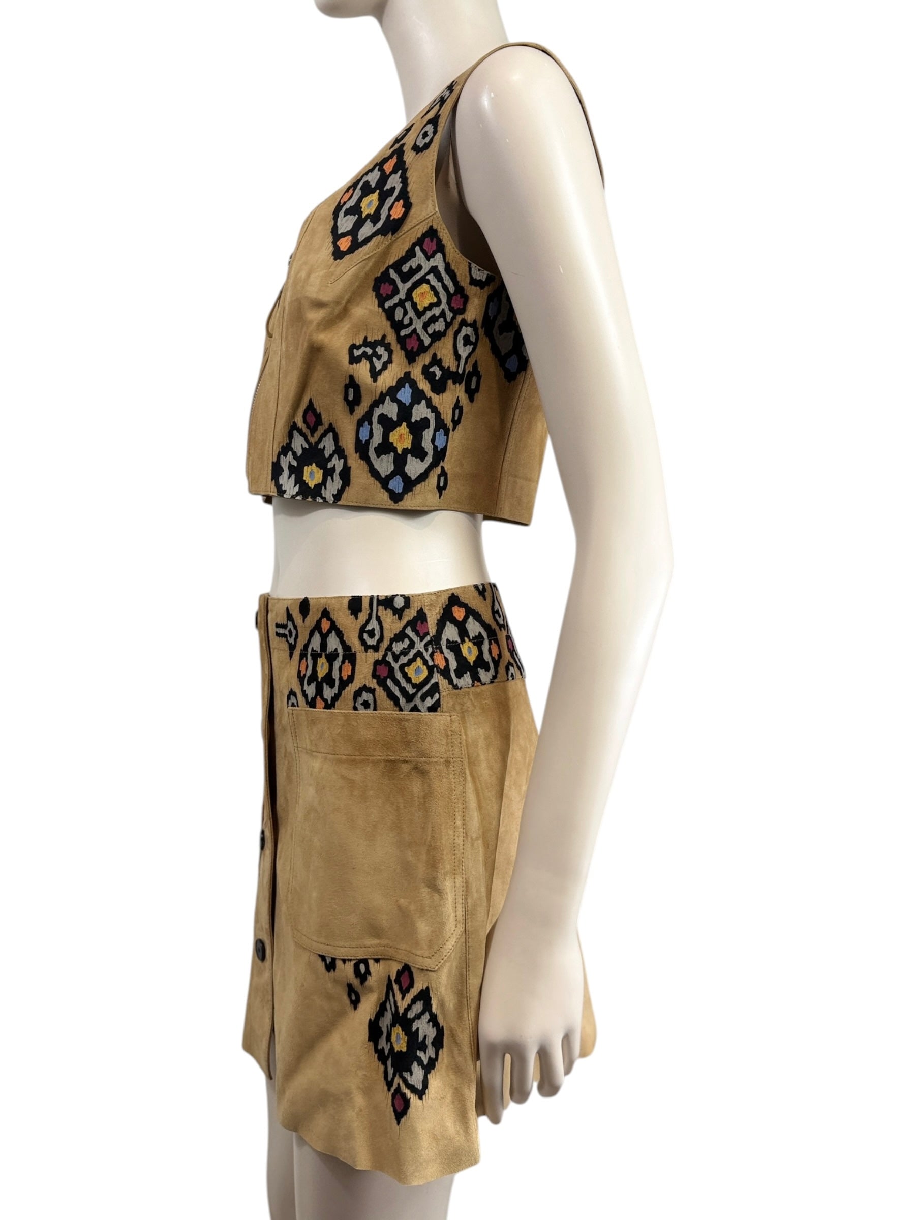 Christian Dior Maria Grazia Chiuri Spring 2021 suede floral leather set