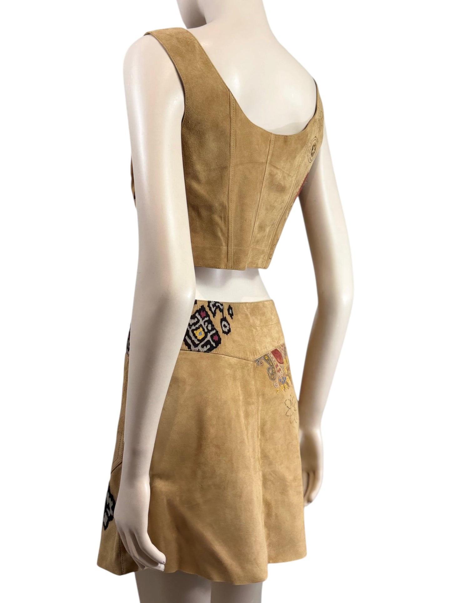 Christian Dior Maria Grazia Chiuri Spring 2021 suede floral leather set