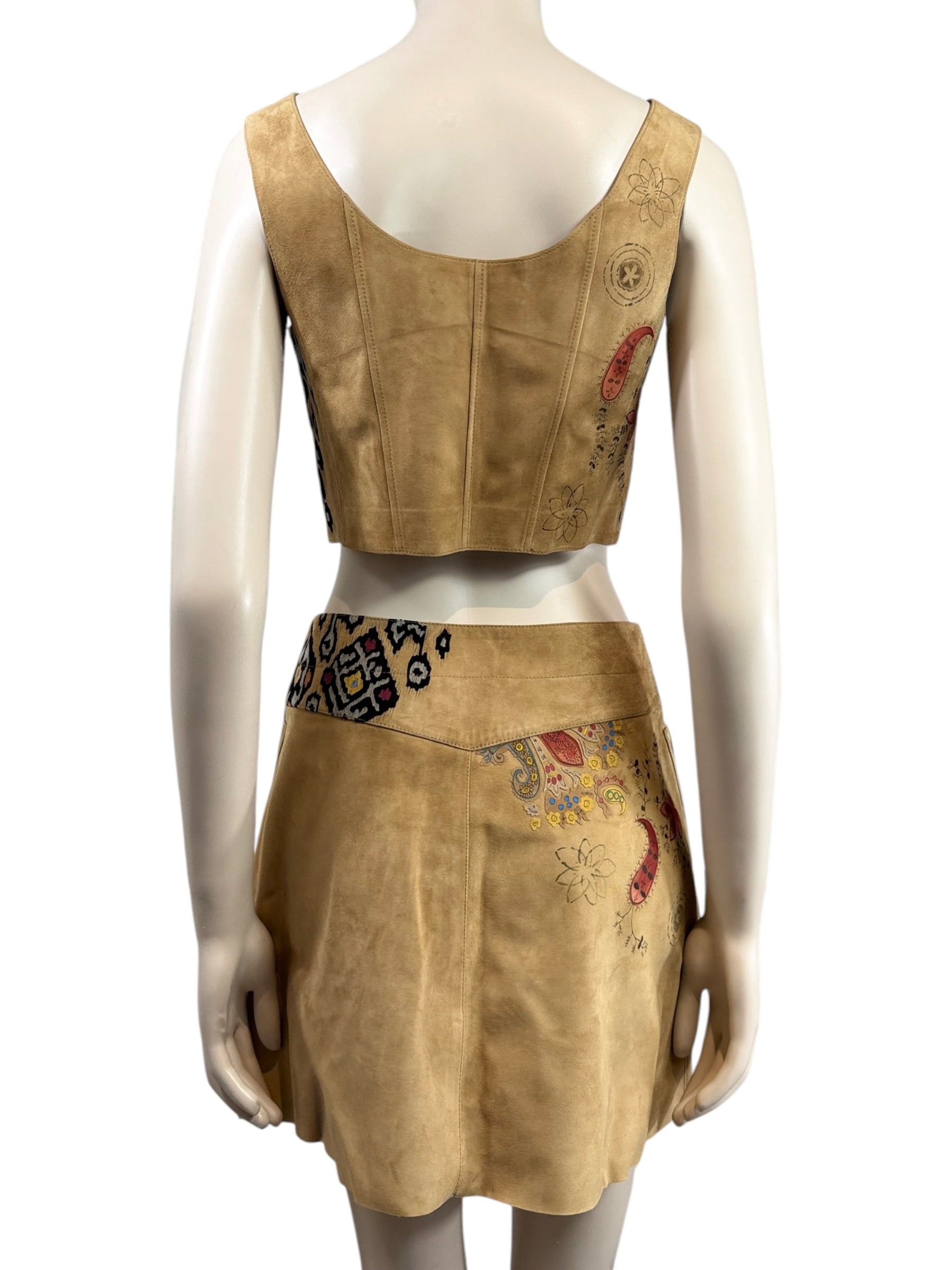 Christian Dior Maria Grazia Chiuri Spring 2021 suede floral leather set