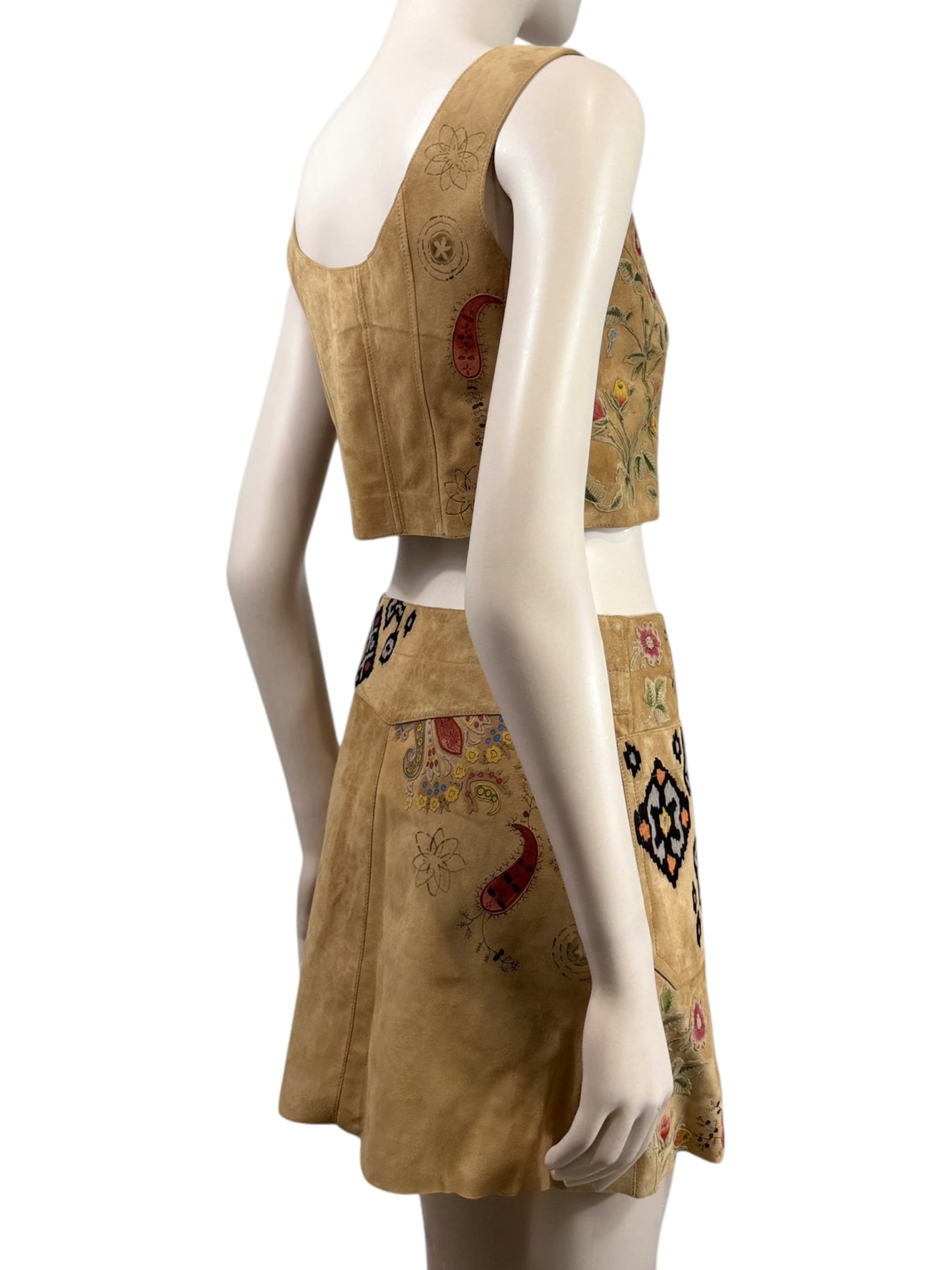 Christian Dior Maria Grazia Chiuri Spring 2021 suede floral leather set
