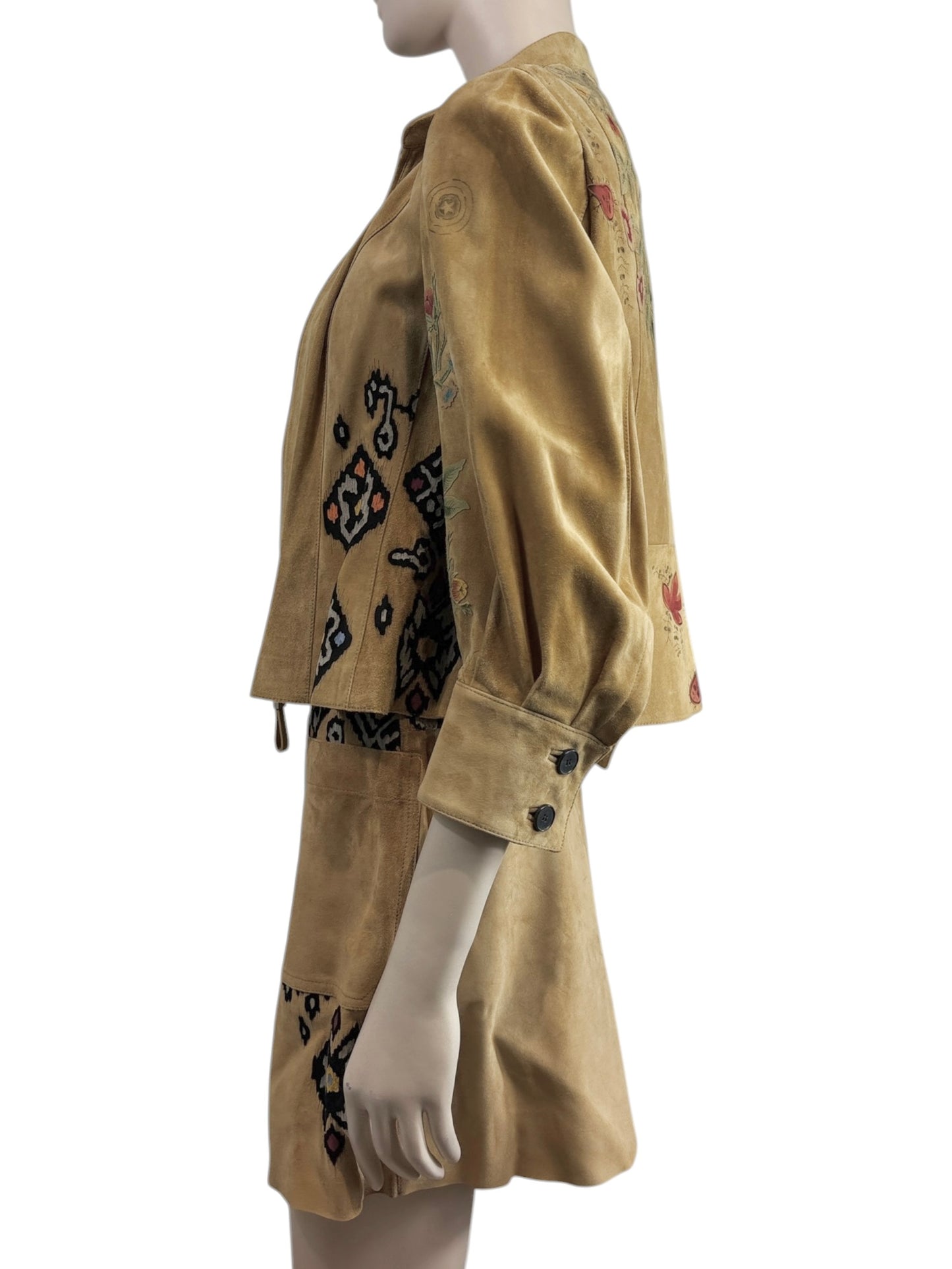 Christian Dior Maria Grazia Chiuri Spring 2021 suede floral leather set