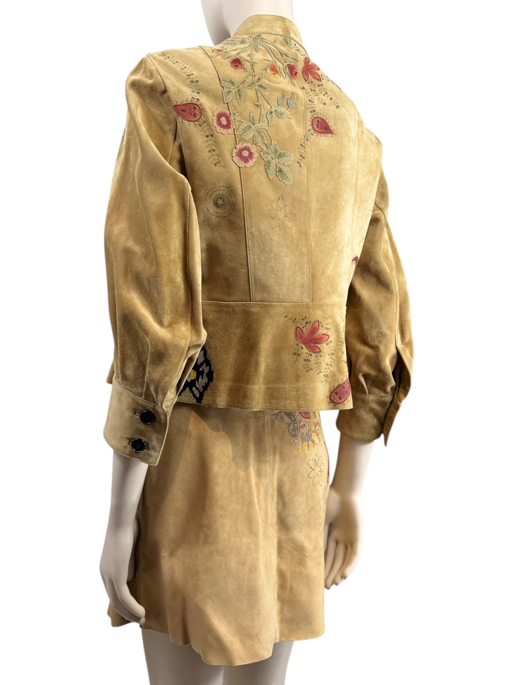Christian Dior Maria Grazia Chiuri Spring 2021 suede floral leather set