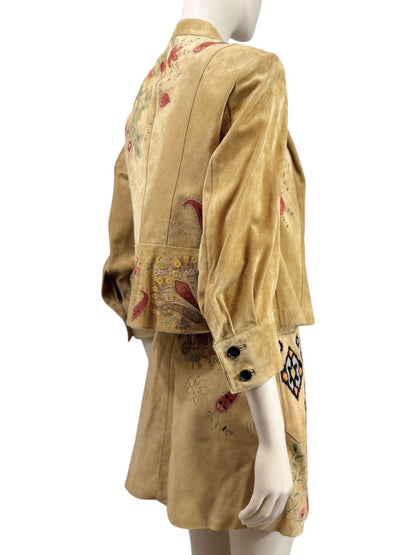 Christian Dior Maria Grazia Chiuri Spring 2021 suede floral leather set
