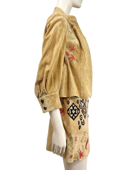 Christian Dior Maria Grazia Chiuri Spring 2021 suede floral leather set