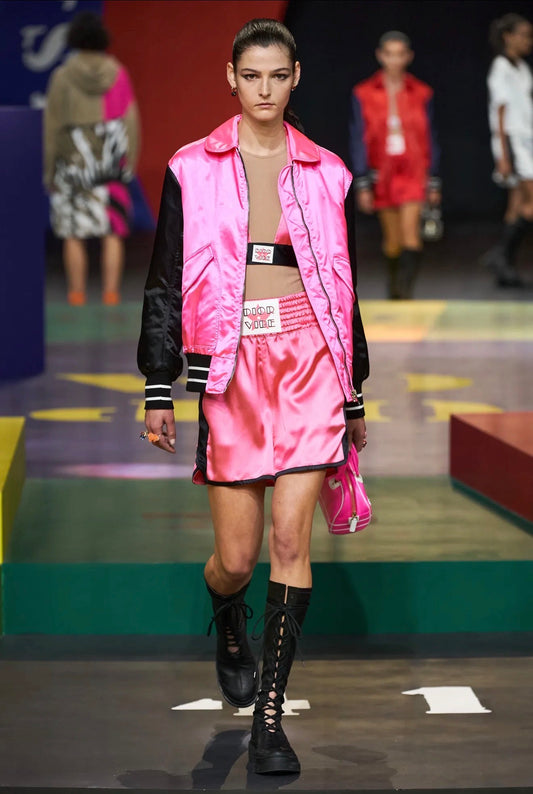 Christian Dior Maria Grazia Chiuri Spring 2022 Look 39 black pink bombers