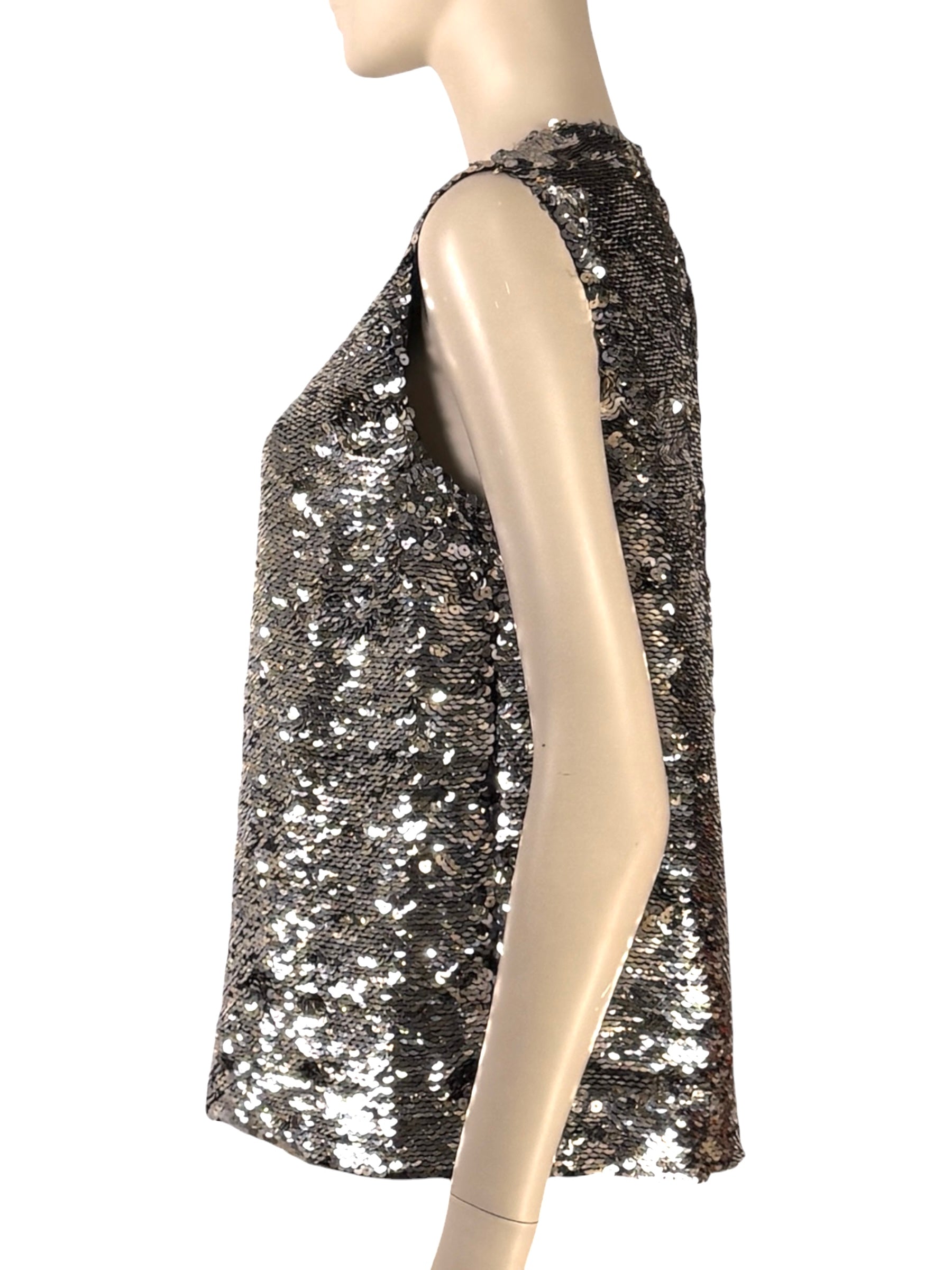 Christian Dior  Raf Simons - Autumn/Winter 2014-2015  - Silver and gold sequined sleeveless top