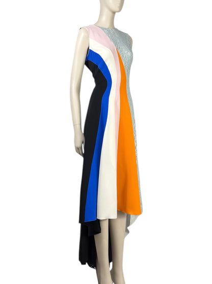 Christian Dior  Raf Simons - Resort 2014  - Look 53 - Sleeveless maxi dress in crepe and multicolored guipure