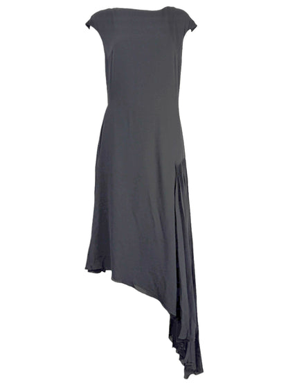 Christian Dior  Raf Simons - Resort 2014  - Sleeveless asymmetrical dress in black silk crepe, partially pleated