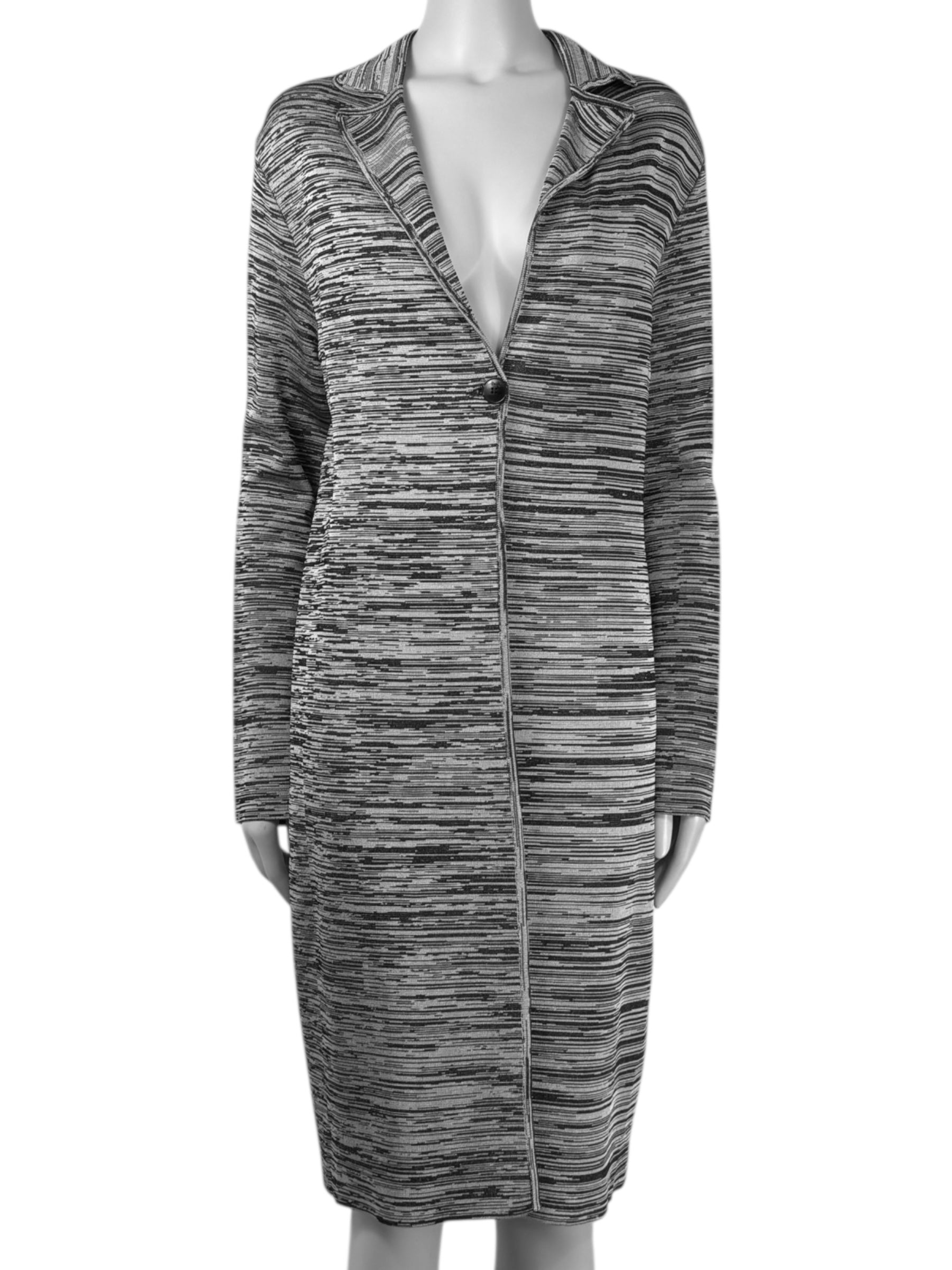 Christian Dior Raf Simons - Resort 2015  - Grey heathered striped knit coat