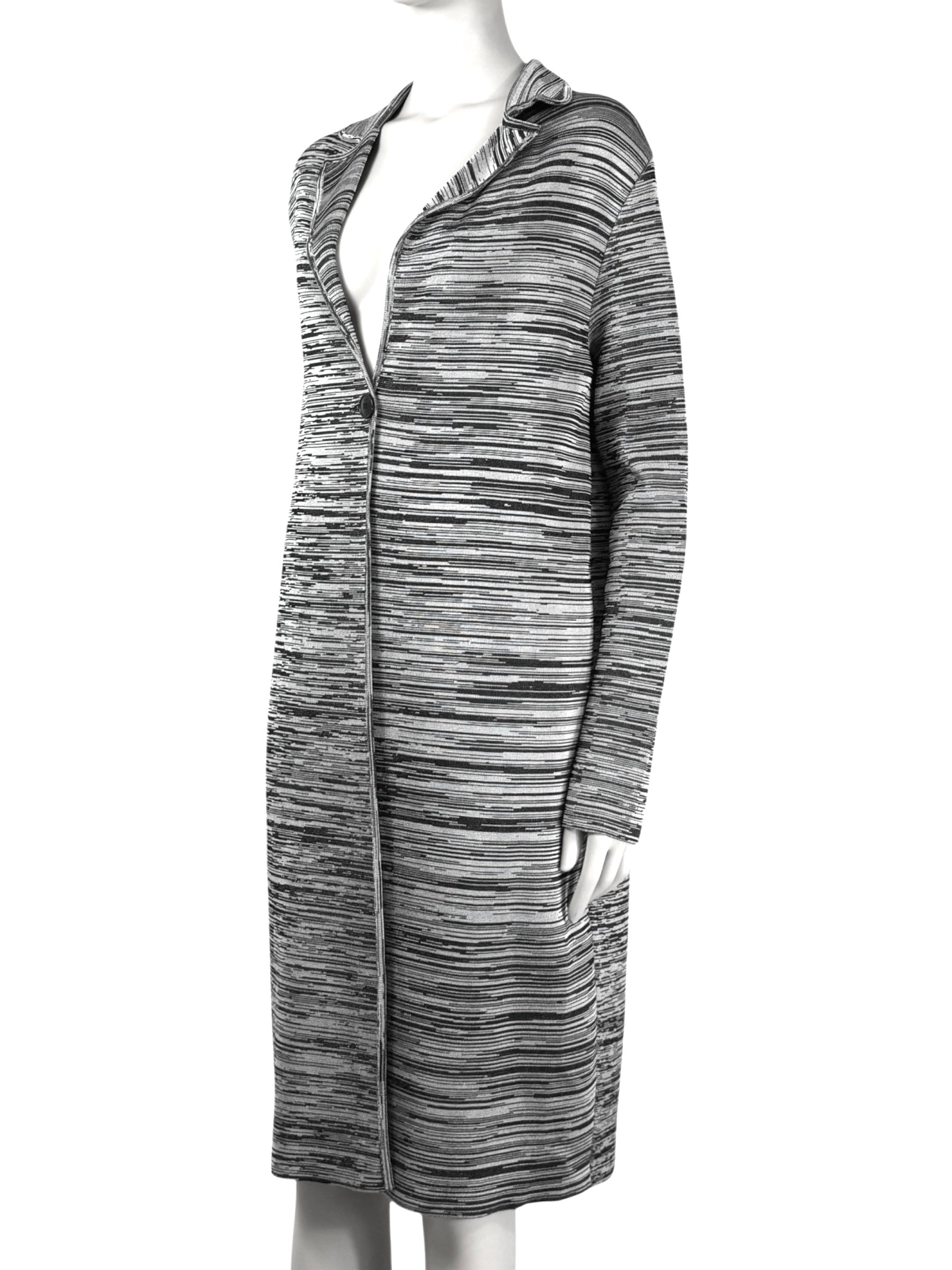 Christian Dior Raf Simons - Resort 2015  - Grey heathered striped knit coat