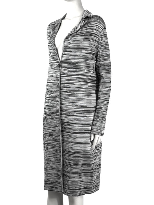 Christian Dior Raf Simons - Resort 2015  - Grey heathered striped knit coat