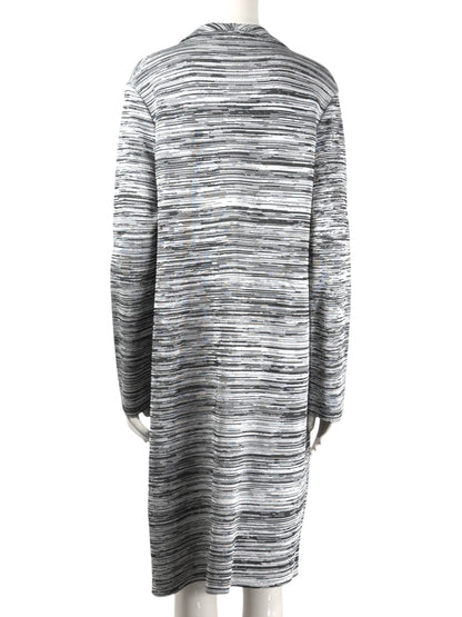 Christian Dior Raf Simons - Resort 2015  - Grey heathered striped knit coat