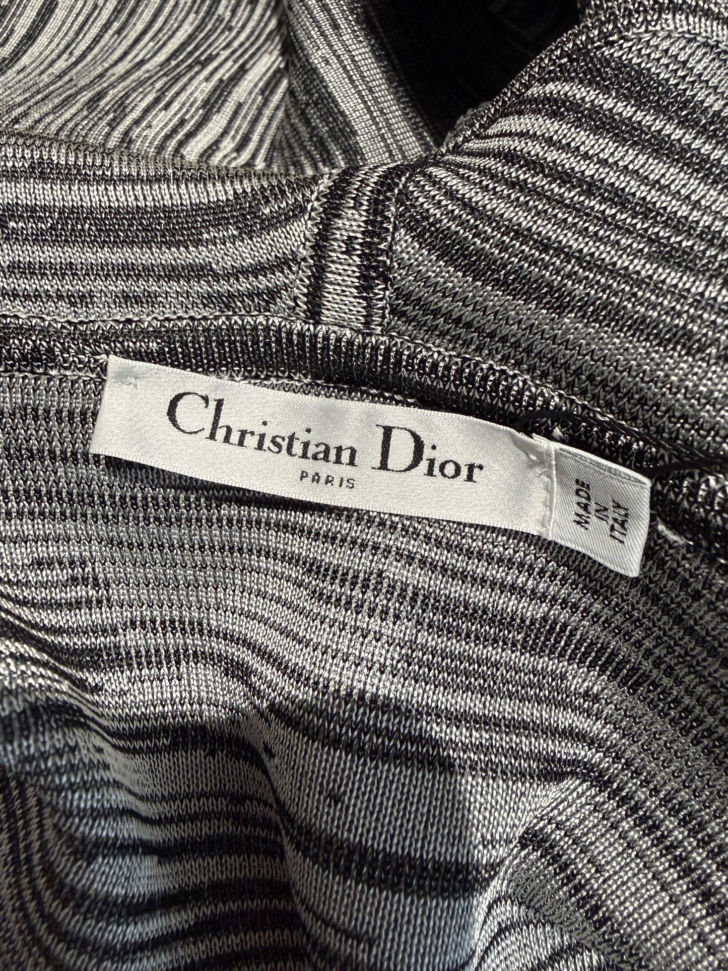 Christian Dior Raf Simons - Resort 2015  - Grey heathered striped knit coat