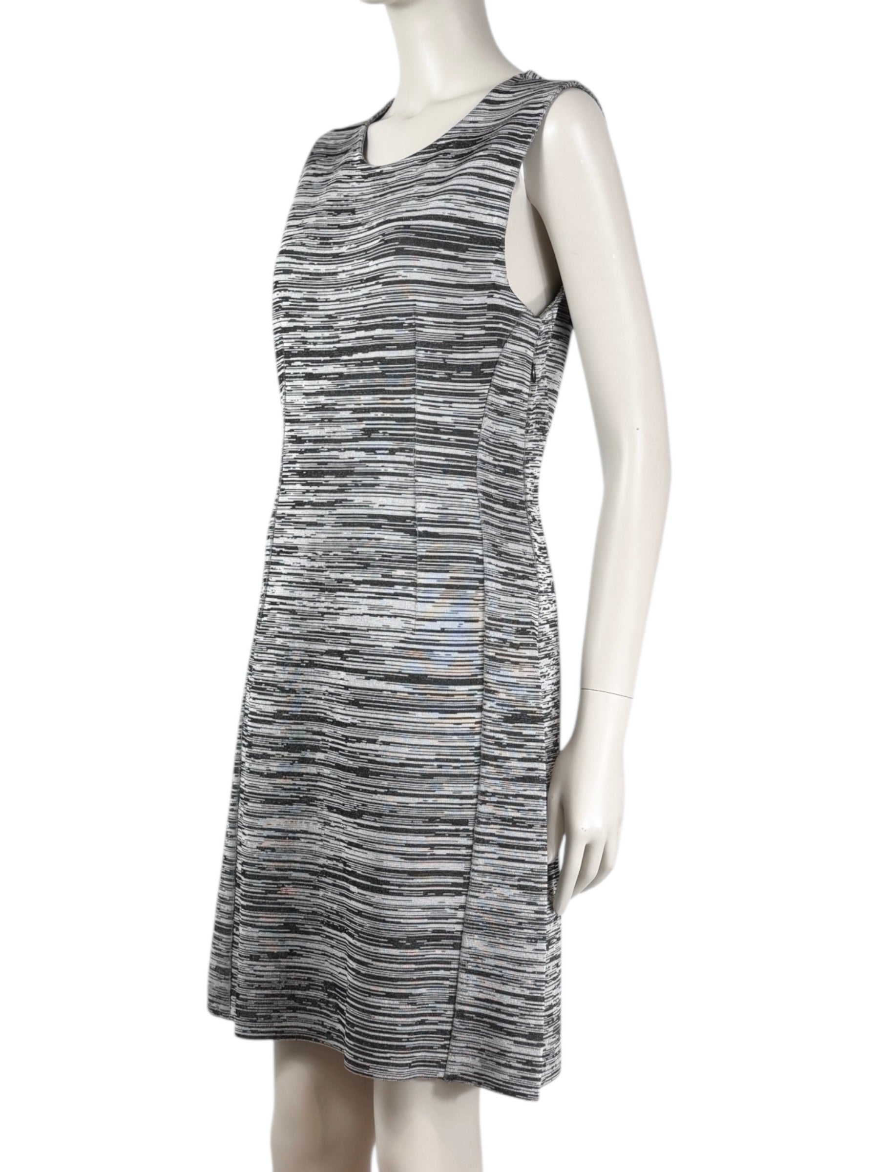 Christian Dior  Raf Simons - Resort 2015  - Sleeveless dress in heathered grey striped knit
