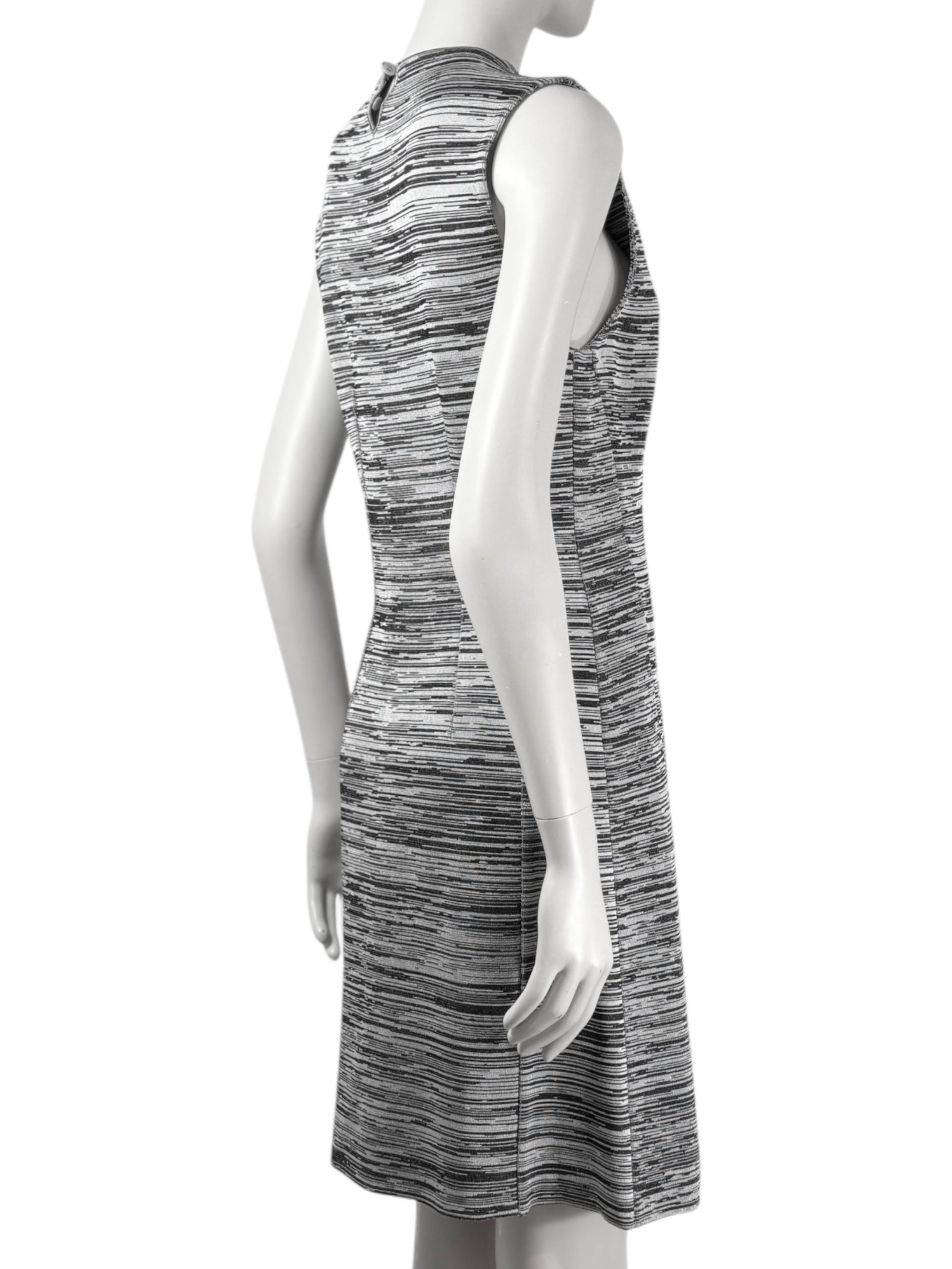 Christian Dior  Raf Simons - Resort 2015  - Sleeveless dress in heathered grey striped knit