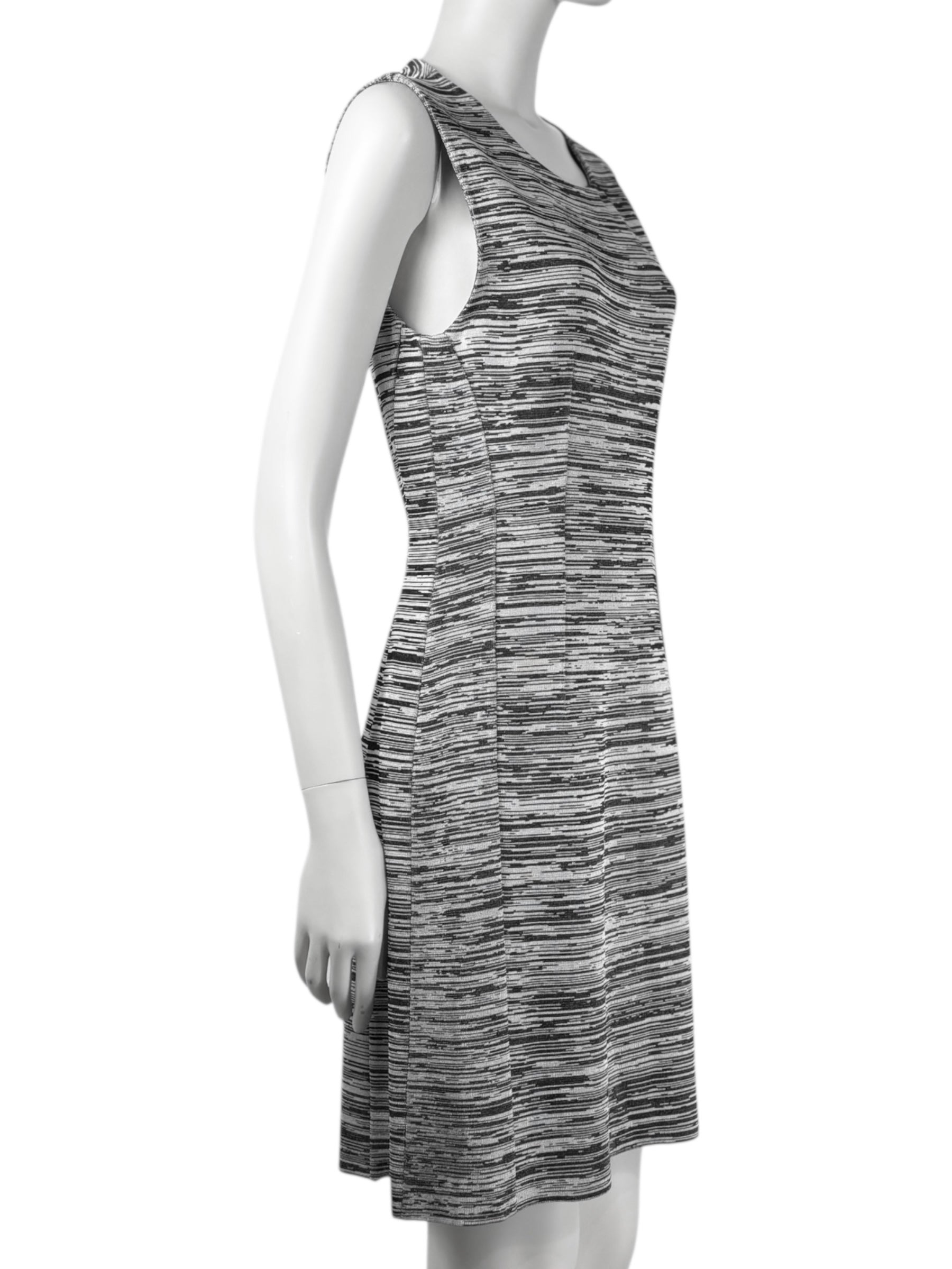 Christian Dior  Raf Simons - Resort 2015  - Sleeveless dress in heathered grey striped knit